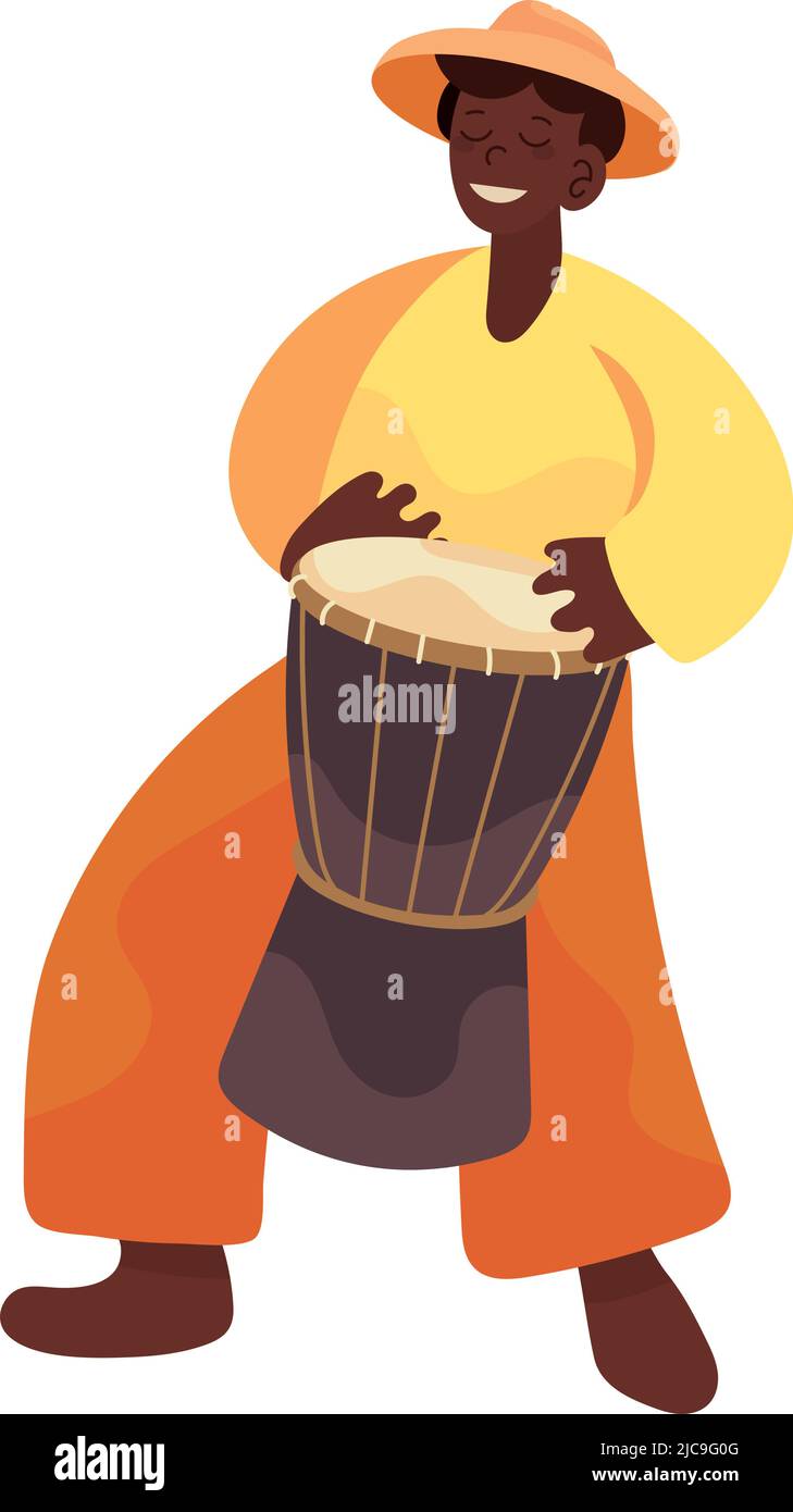 african man with drum Stock Vector Image & Art - Alamy