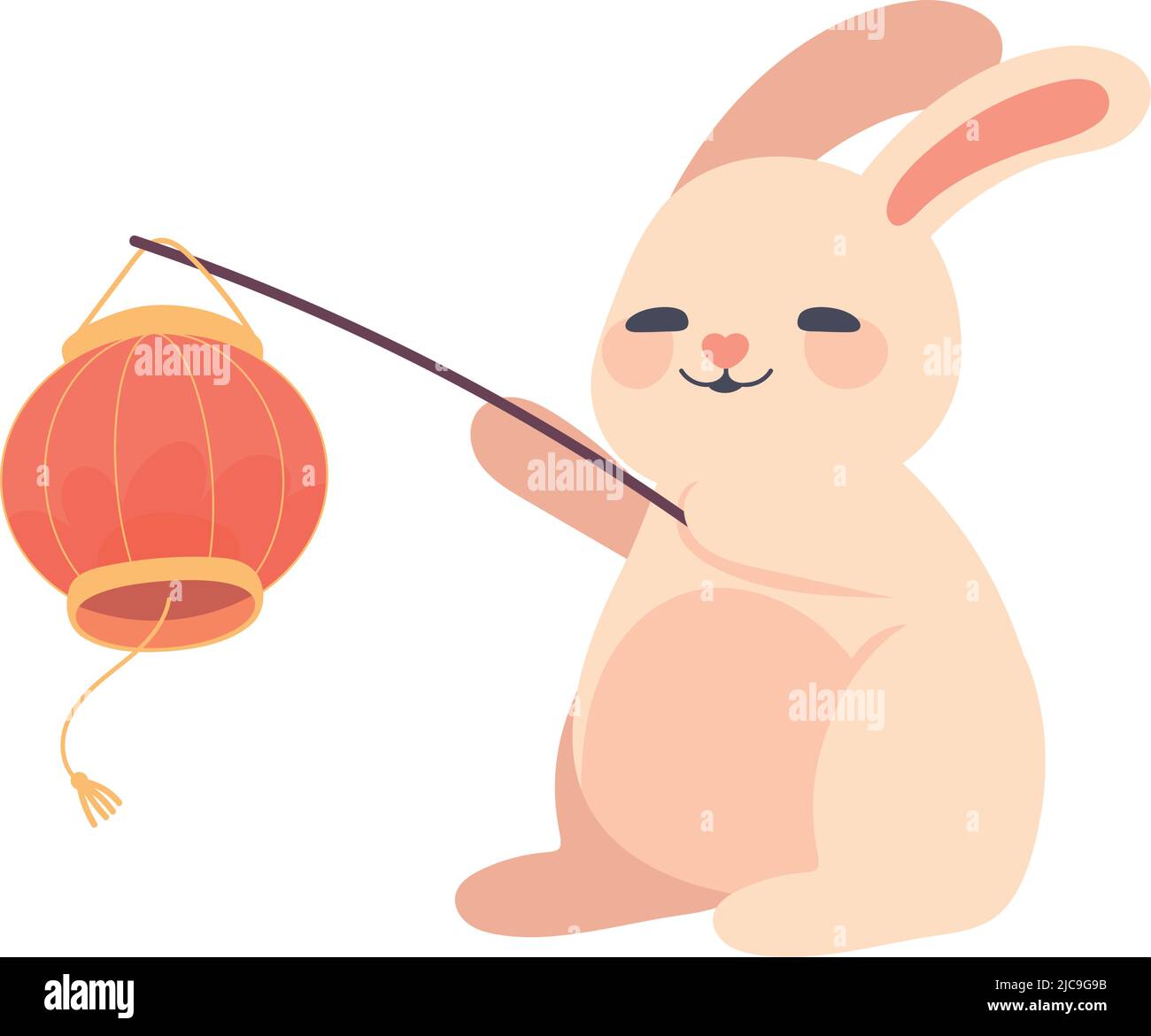 Drawing Rabbit Lanttern cute rabbit with lantern Stock Vector Image & Art - Alamy