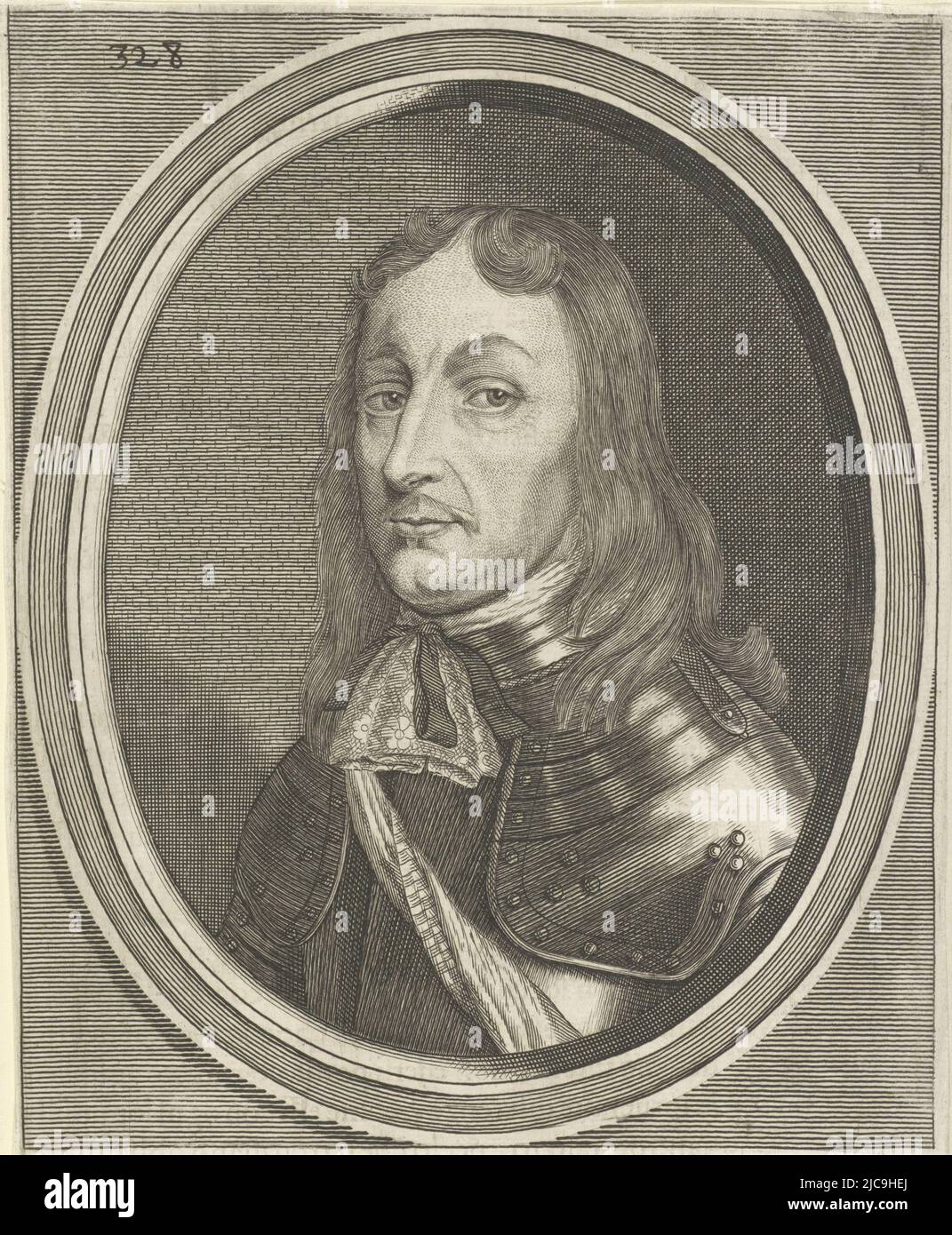 Portrait of Willem Frederik in an oval In the lower margin four lines of Latin text Top left