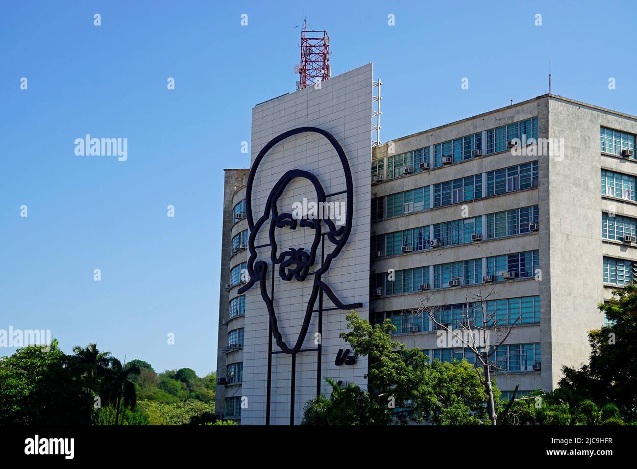 Ministry of the Interior building in Havana with wall painting Stock Photo
