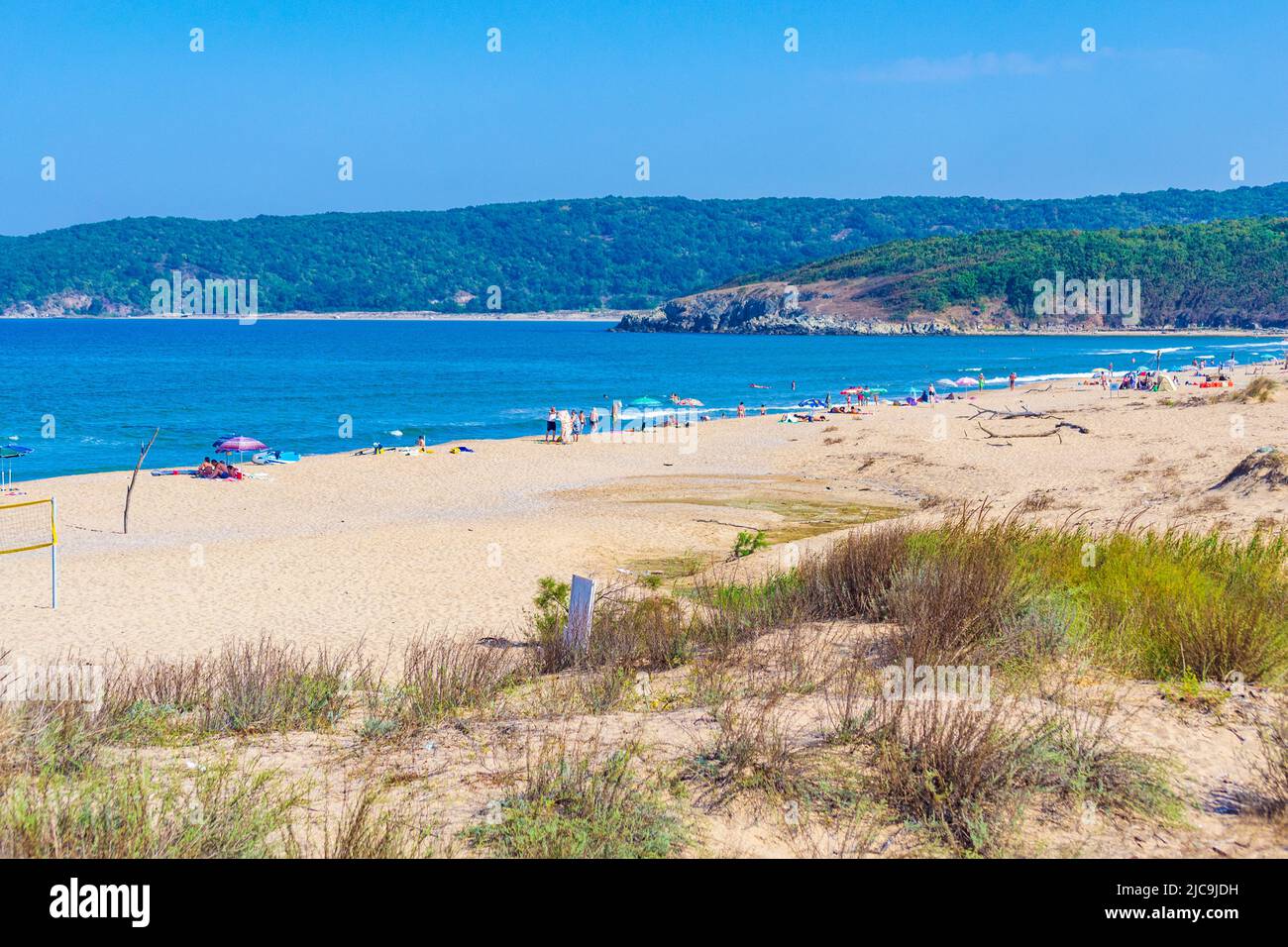 Sand dunes of Arkutino beach, Bulgarian Black Sea Coast,Arkutino beach near Ropotamo nature reserve Stock Photo