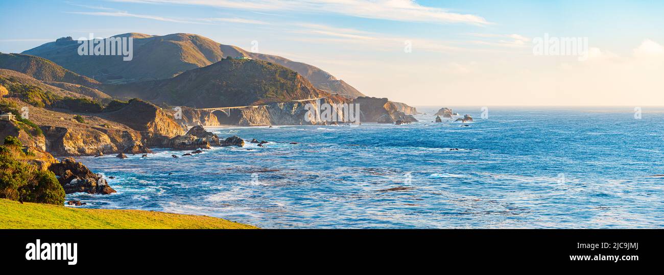 Big sur coast in California, United States of America. Panoramic image ...