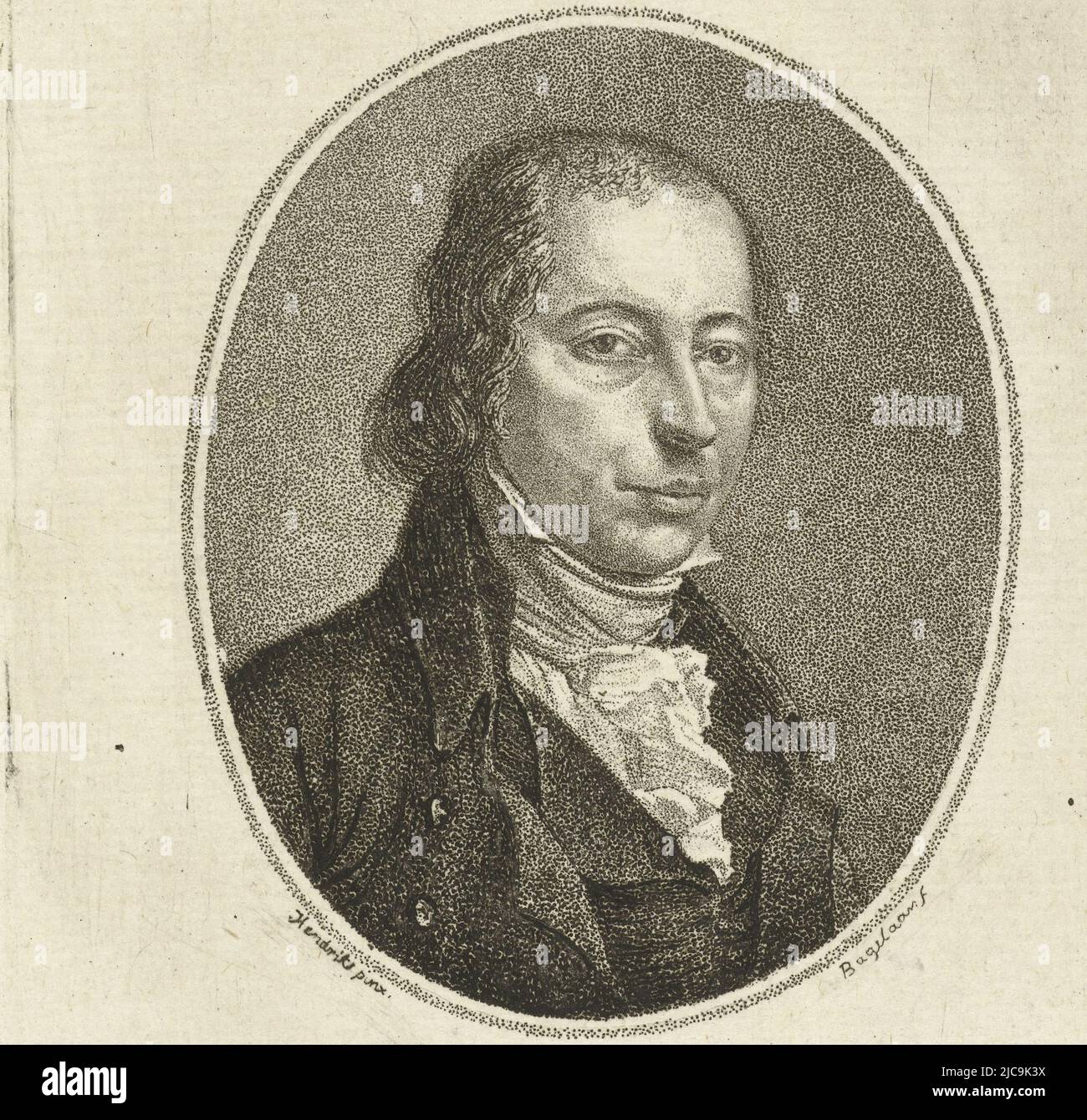 Portrait bust of Hermanus van Brussel, in oval to the right, Portrait