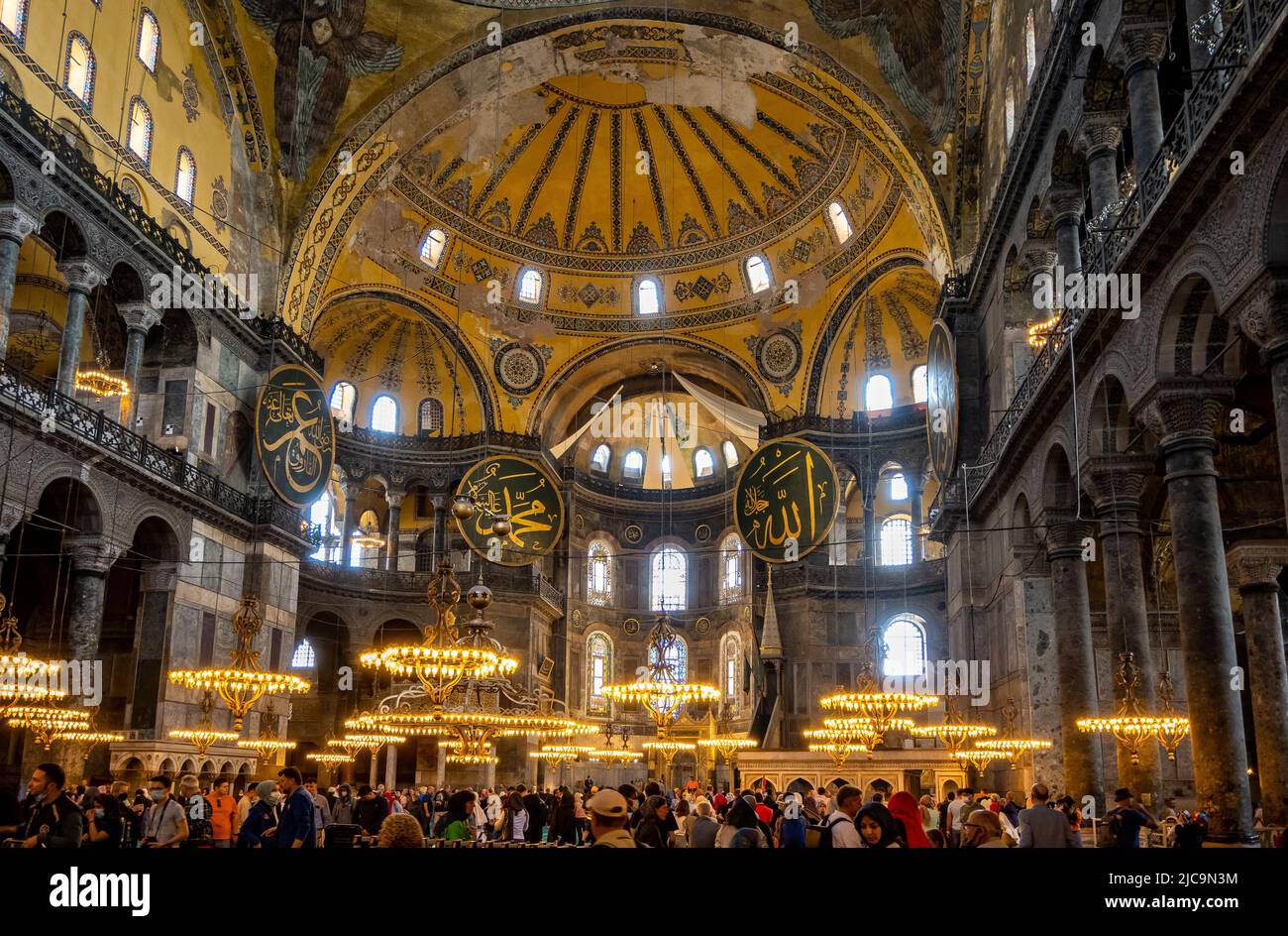 Exquisitely decorated interior of the Hagia Sophia, Istanbul, Türkiye. Stock Photo