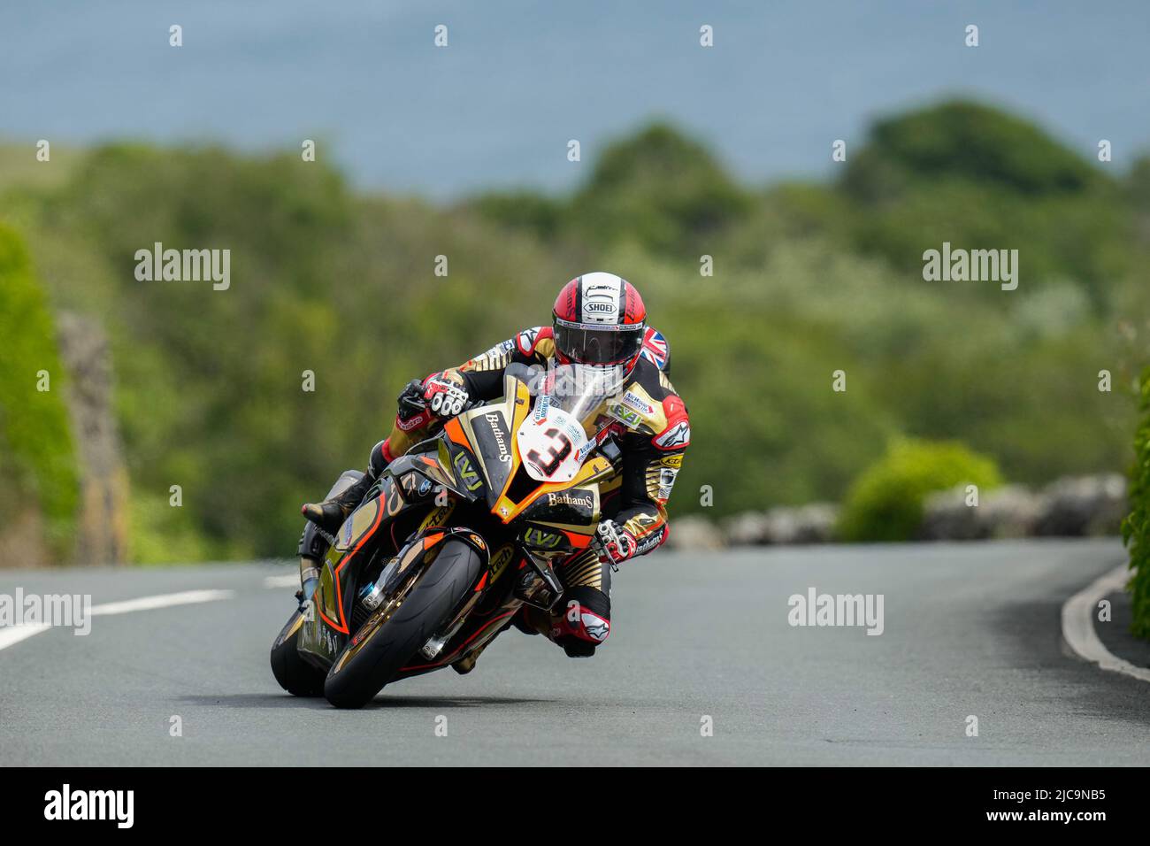 Douglas, Isle Of Man. 11th June, 2022. Michael Rutter (1000 BMW) representing the Bathams Ales team during the 2022 Milwaukee Senior TT at the Isle of Man, Douglas, Isle of Man on the 11 June 2022. Photo by David Horn. Credit: PRiME Media Images/Alamy Live News Stock Photo