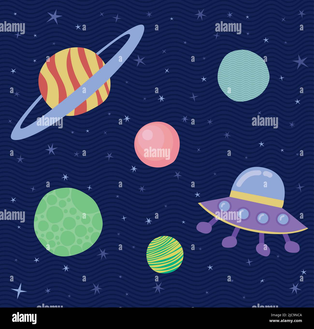 space and ufo illustration Stock Vector Image & Art - Alamy