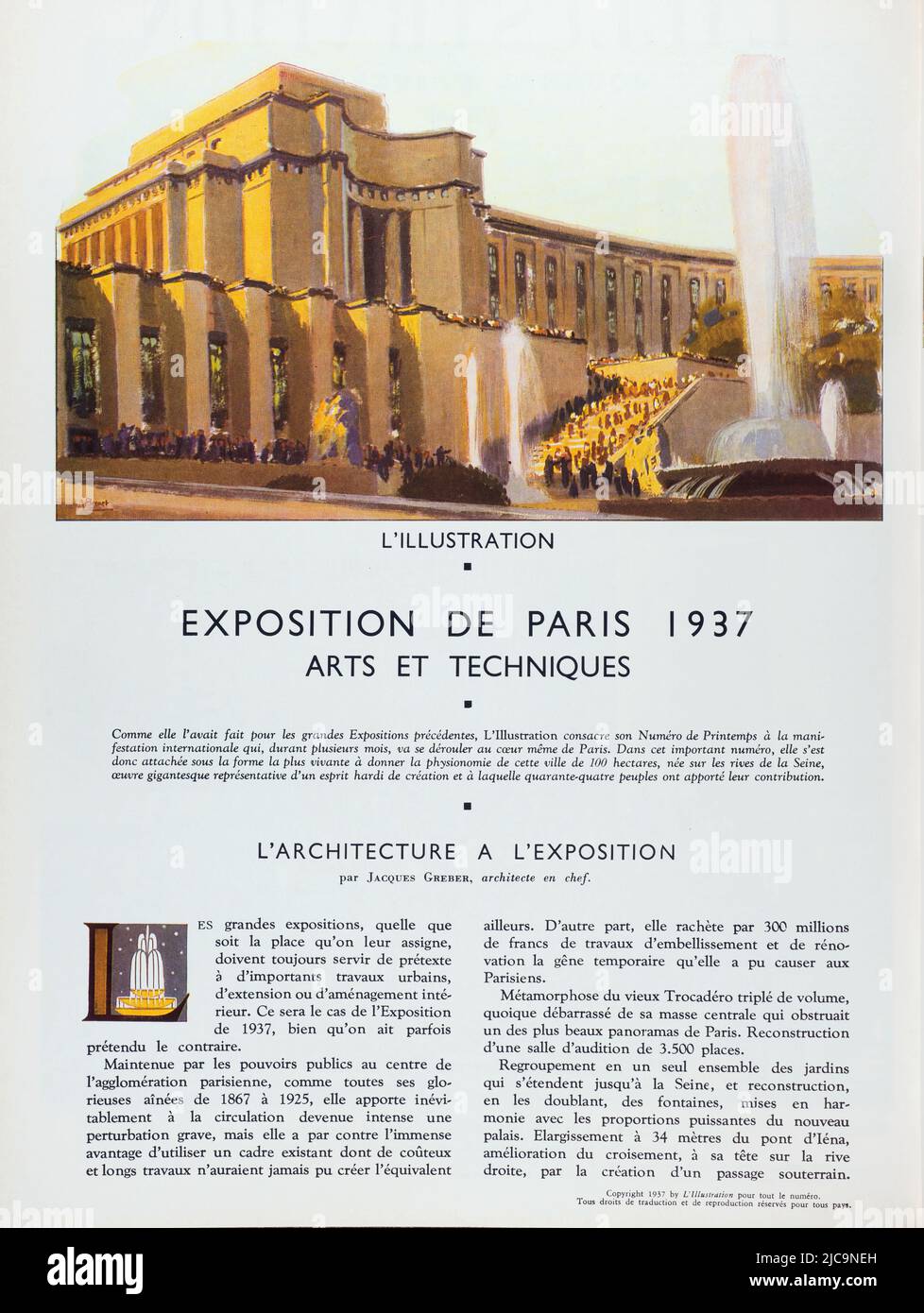 Eng translation " EXHIBITION DE PARIS "1937 ARTS AND TECHNIQUES " Original in French