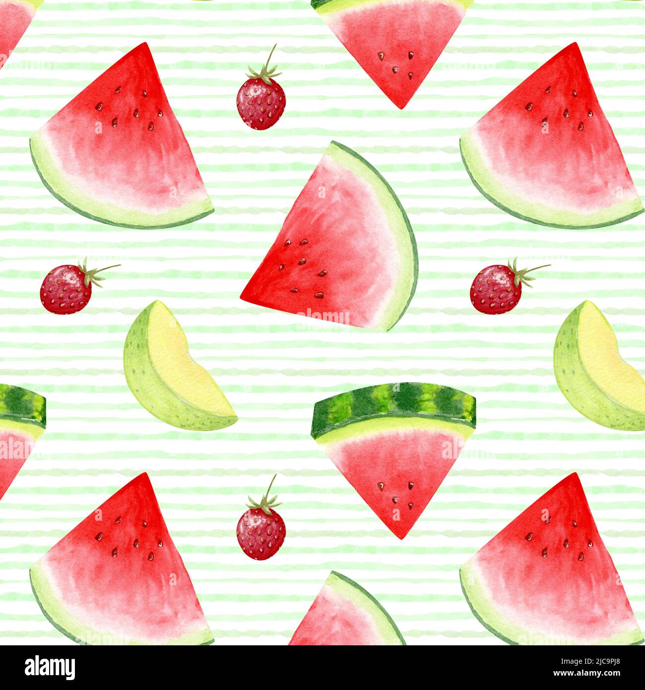 Watermelon seamless pattern with slices of juicy watermelon. Slices of ...