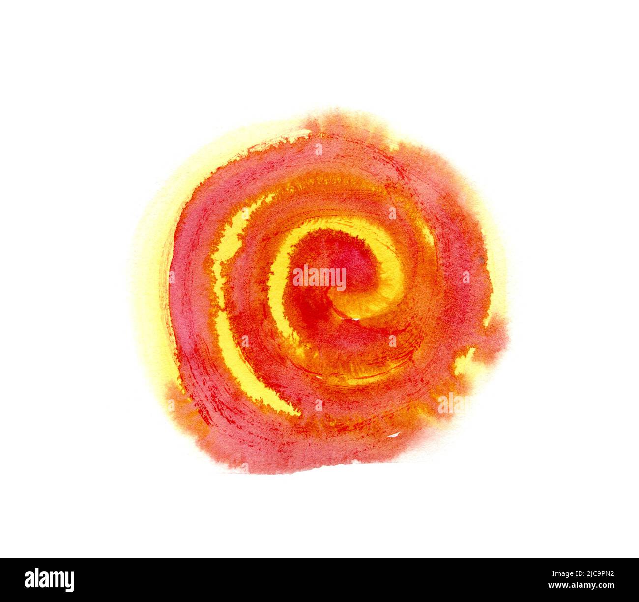 Watercolor spot. Abstract spot swirl. Yellow and red abstract ...