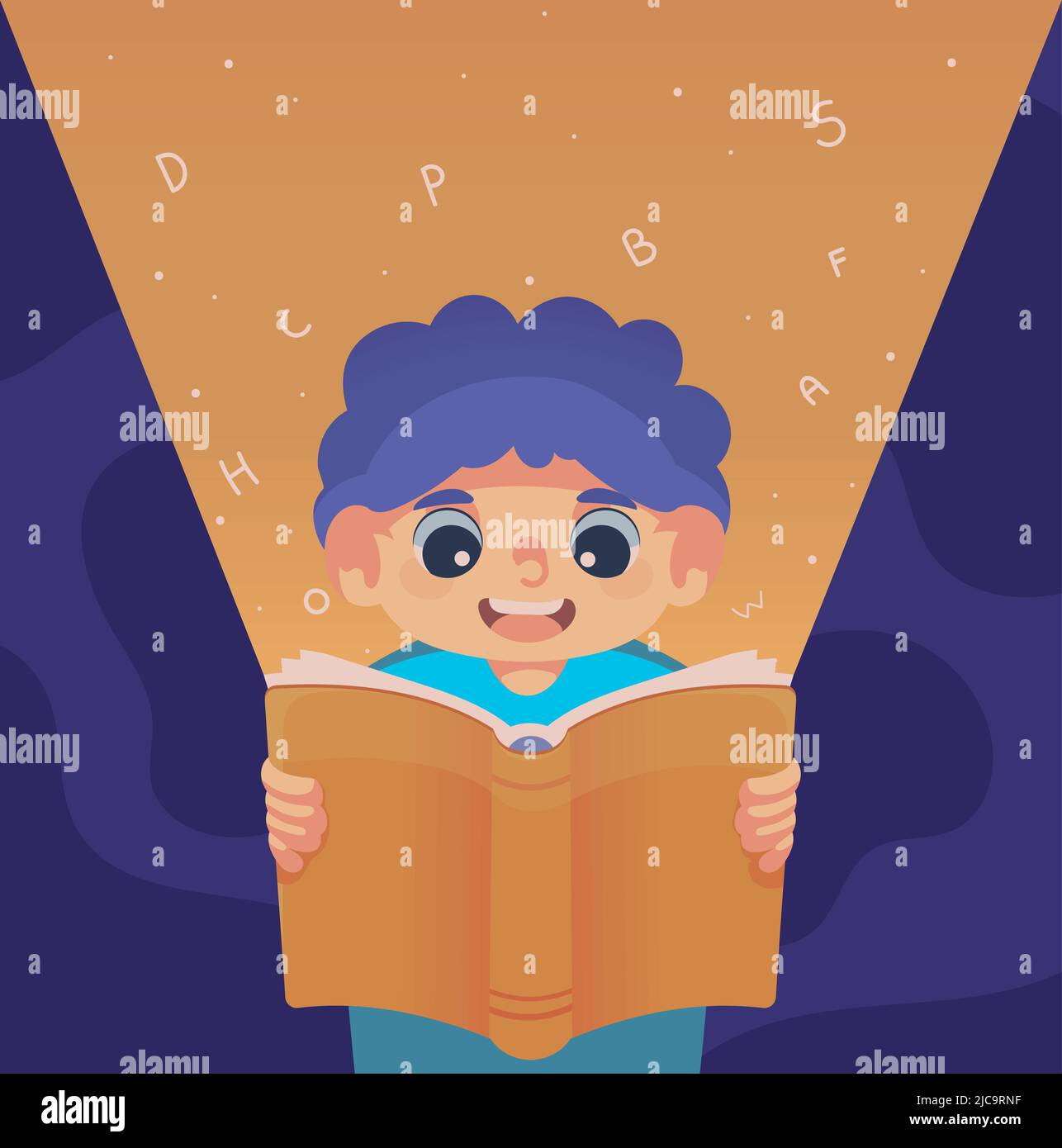 boy reading a book Stock Vector Image & Art - Alamy