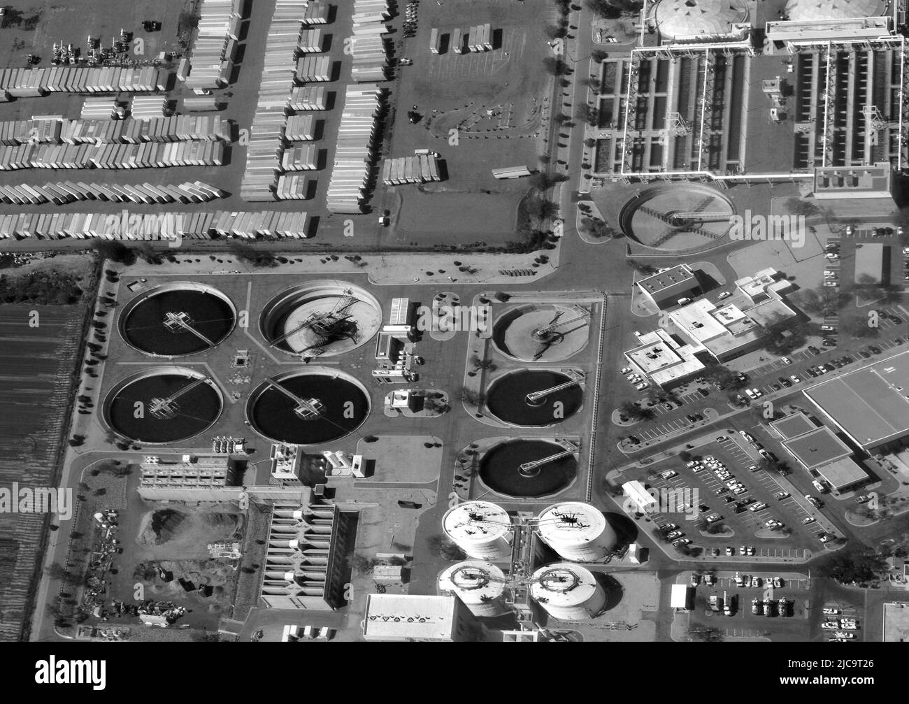 Aerial view of the City of Phoenix Wastewater Treatment Plant (WWTP) in