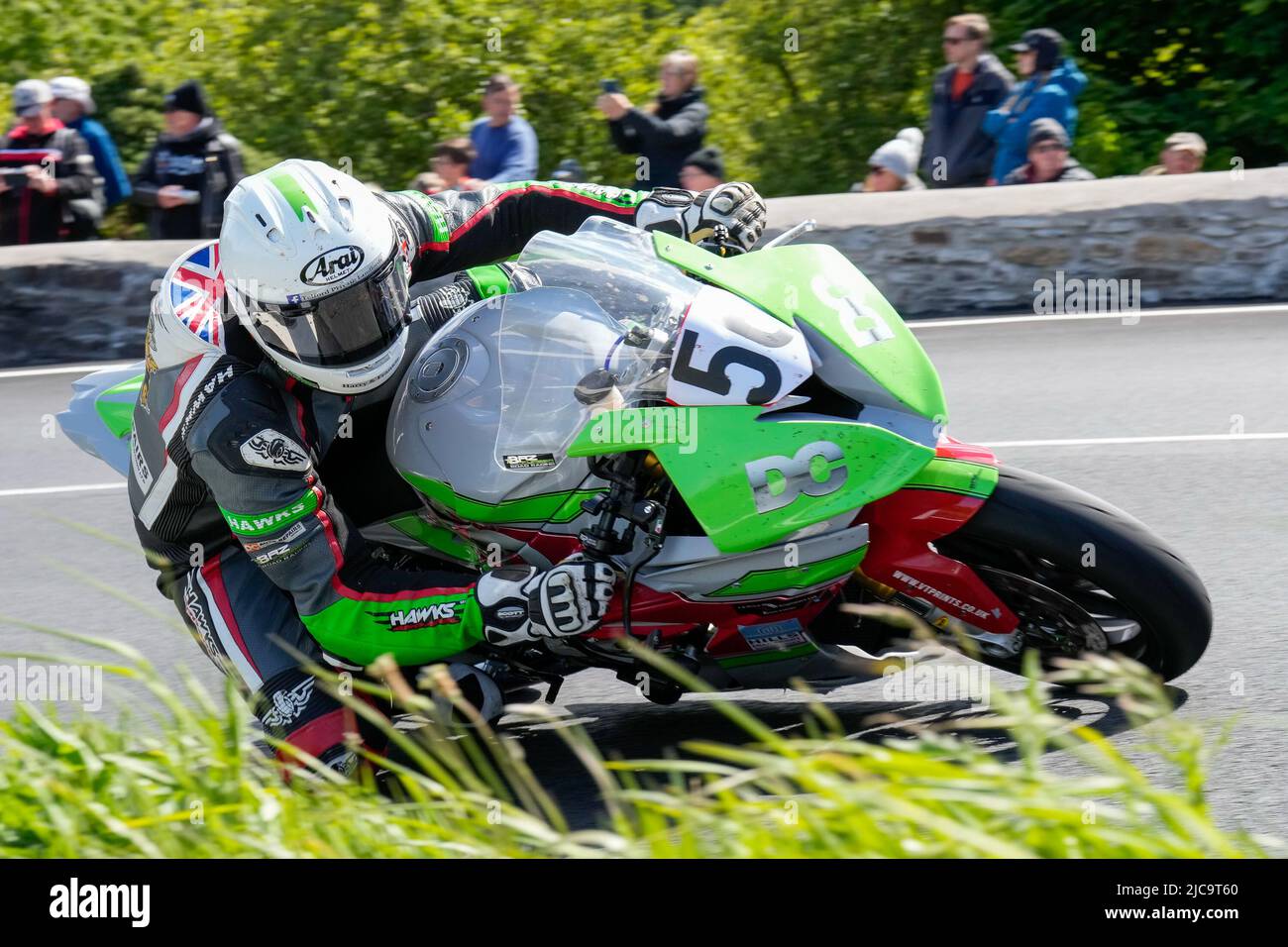 Douglas, Isle Of Man. 11th June, 2022. Barry Furber (1000 BMW) representing the DC Motorcycles Newtown team during the 2022 Milwaukee Senior TT at the Isle of Man, Douglas, Isle of Man on the 11 June 2022. Photo by David Horn. Credit: PRiME Media Images/Alamy Live News Stock Photo