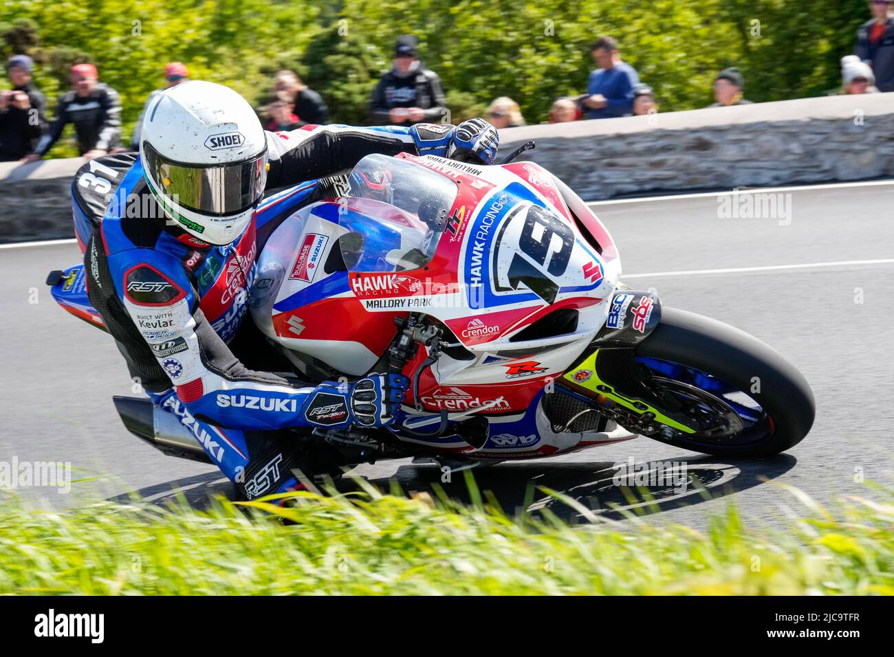 Douglas, Isle Of Man. 19th Jan, 2022. Shaun Anderson (1000 Suzuki)  representing the Crendon Suzuki by Hawk Racing Suzuki team during the RL360  Superstock TT Race at the Isle of Man, Douglas