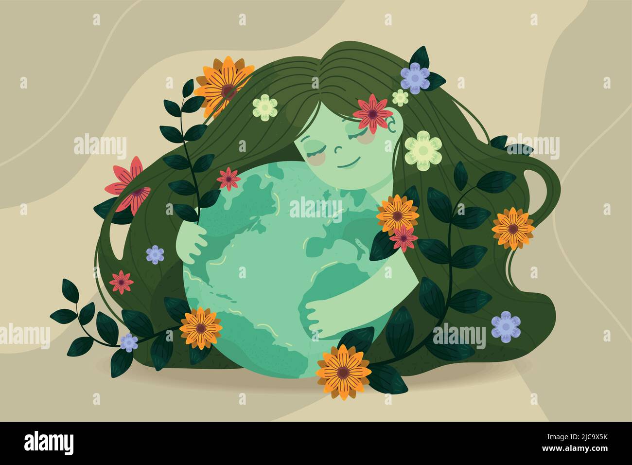 Hugging Earth Mother Nature