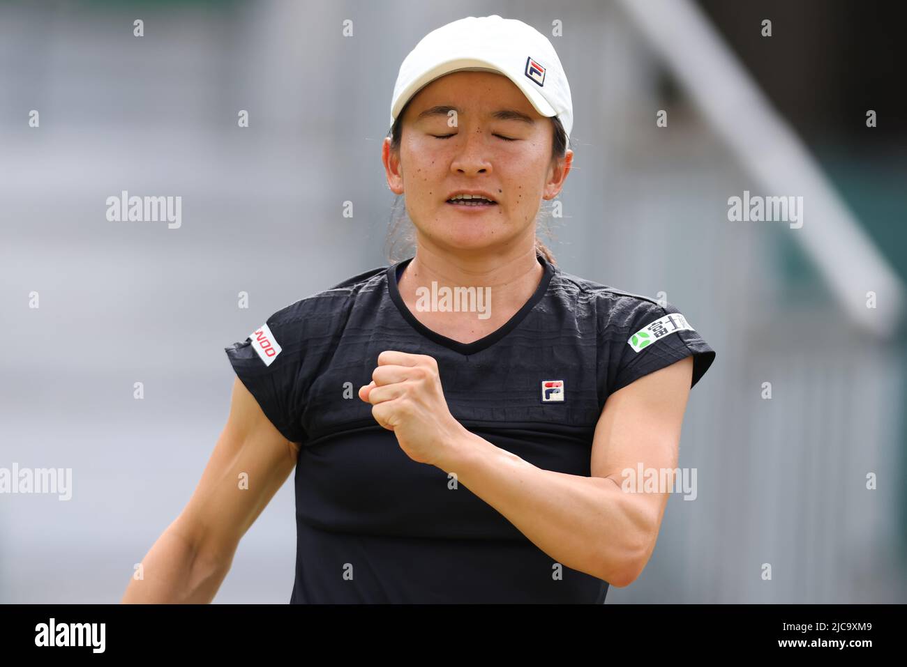 11th June 2022; Nottingham Tennis Centre, Nottingham, England: Rothesay Open Nottingham Lawn Tennis tournament; A dejected Shuko Aoyama during her semi-final doubles match with Hao-Ching Chan Stock Photo