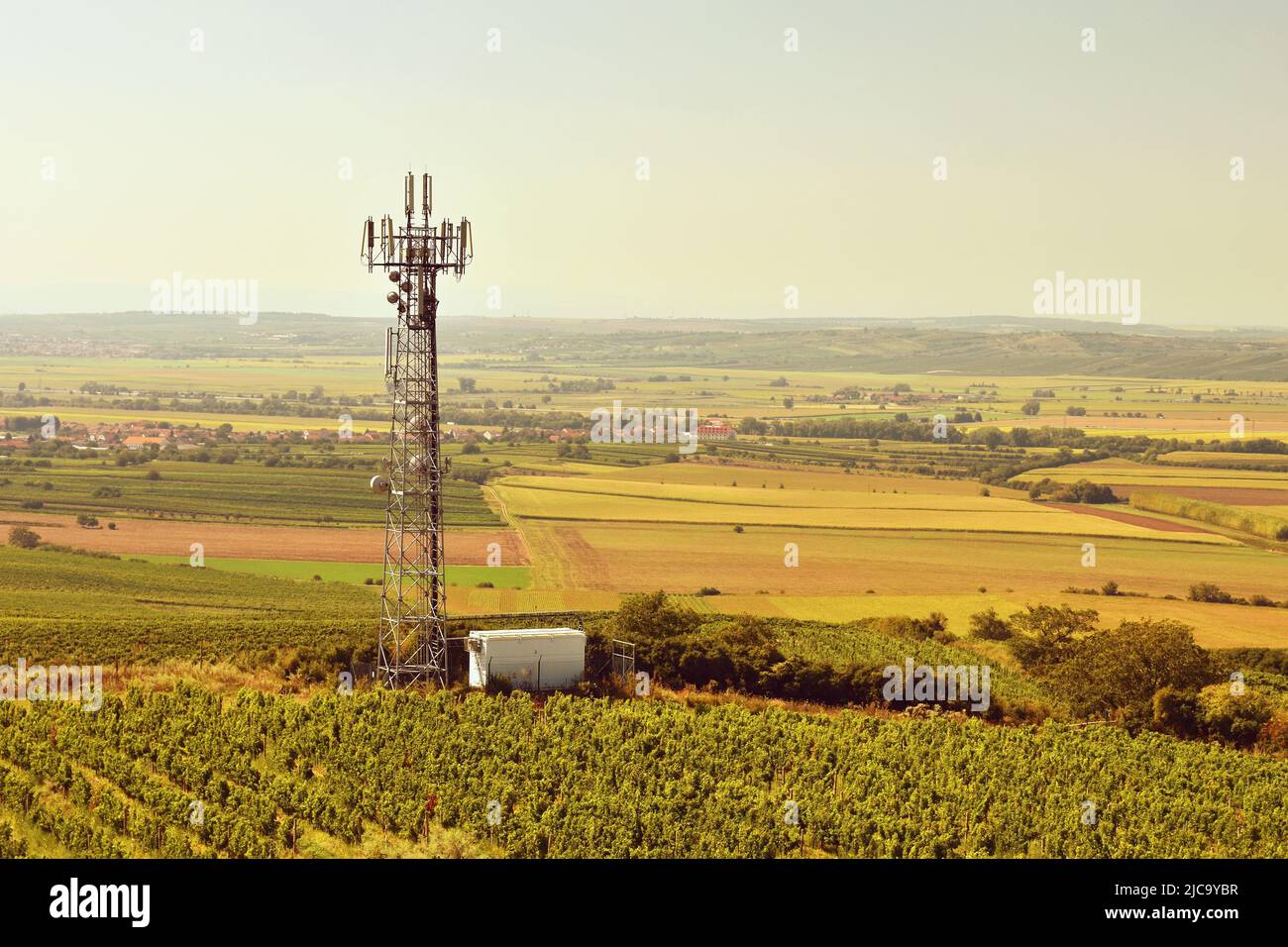 tower mast TV antennas wireless technology Stock