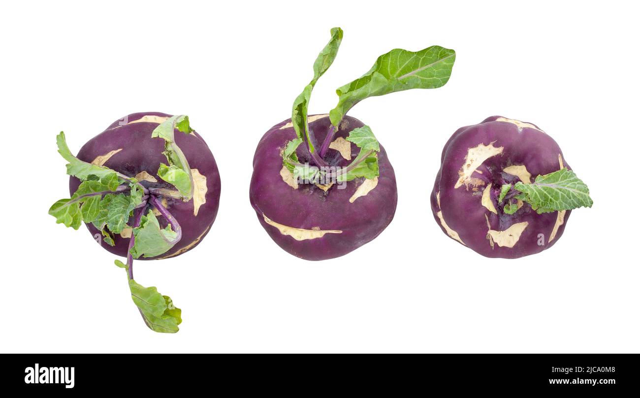 purple kohlrabi path isolated on white Stock Photo