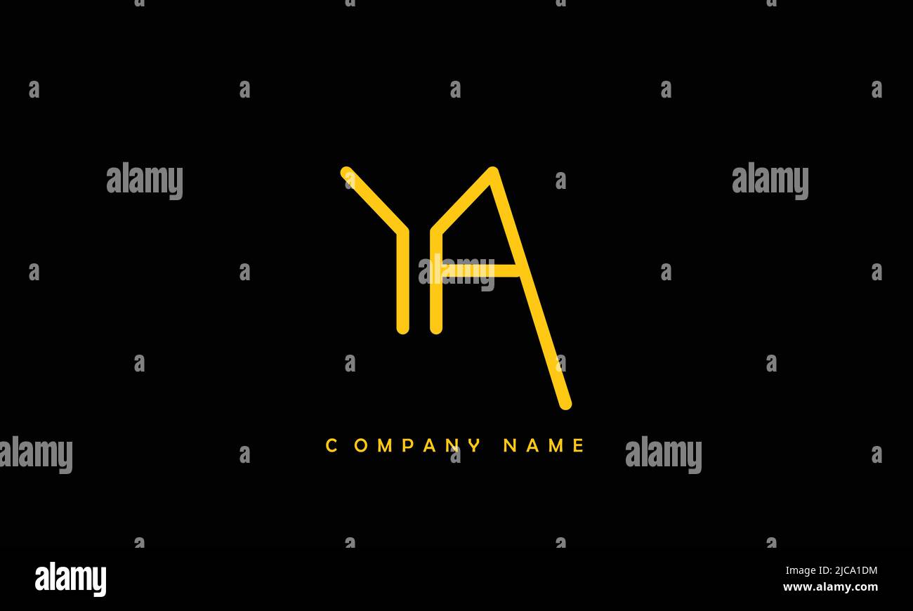 YA, AY Alphabets Letters Logo Monogram Stock Vector