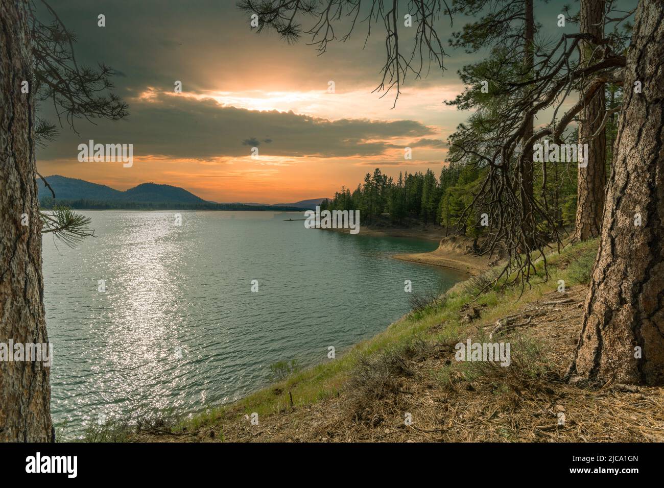 Lake Davis - a reservoir located in California Stock Photo