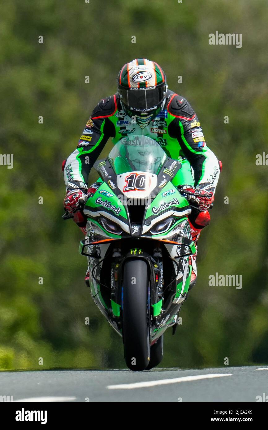 Douglas, Isle Of Man. 11th June, 2022. Peter Hickman (1000 BMW) representing the Gas Monkey Garage by FHO Racing team during the 2022 Milwaukee Senior TT at the Isle of Man, Douglas, Isle of Man on the 11 June 2022. Photo by David Horn. Credit: PRiME Media Images/Alamy Live News Stock Photo
