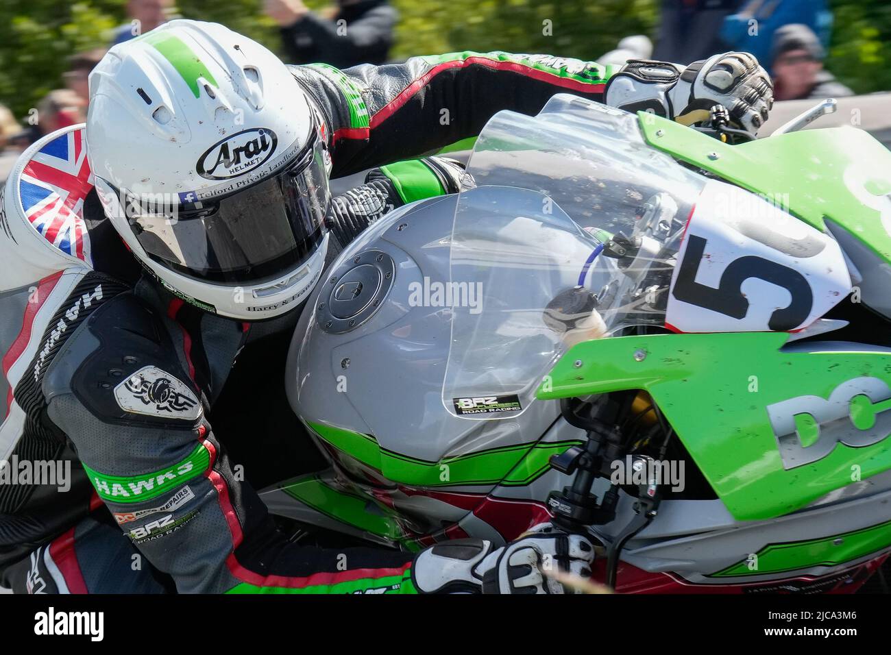 Douglas, Isle Of Man. 11th June, 2022. Barry Furber (1000 BMW) representing the DC Motorcycles Newtown team during the 2022 Milwaukee Senior TT at the Isle of Man, Douglas, Isle of Man on the 11 June 2022. Photo by David Horn. Credit: PRiME Media Images/Alamy Live News Stock Photo
