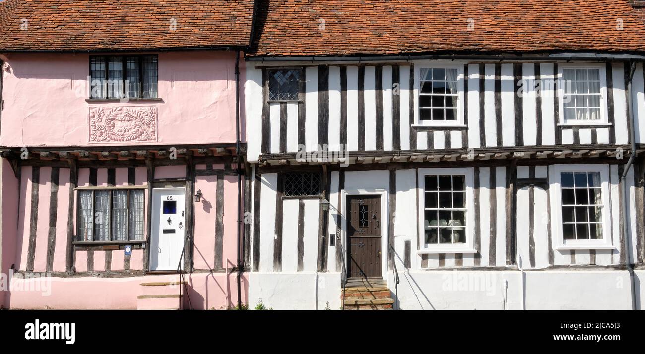 Colourful Houses in Lavenham Stock Photo Alamy