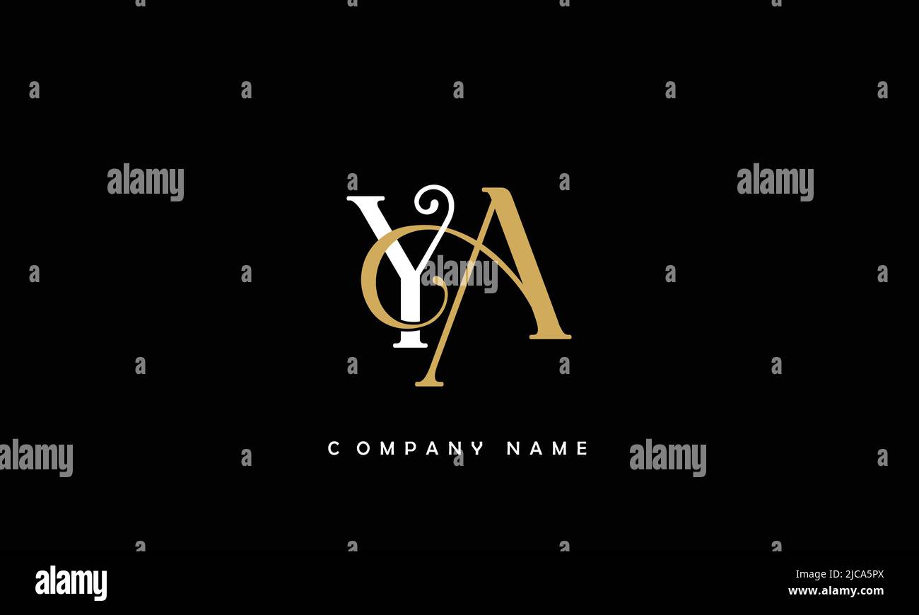 YA, AY Alphabets Letters Logo Monogram Stock Vector