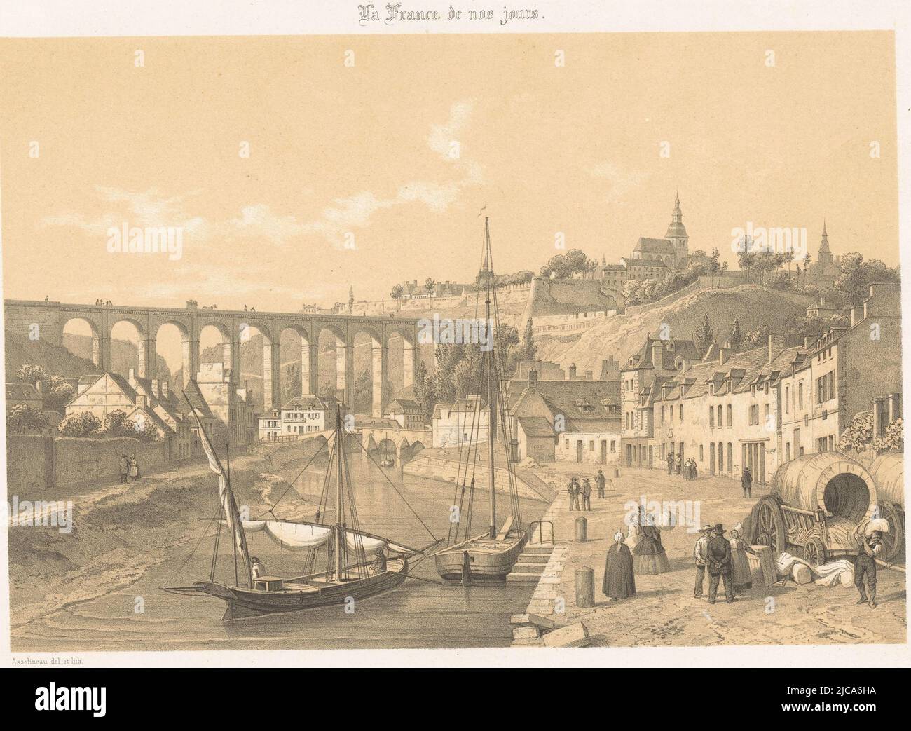 Viaduct Rouen View of the Dinan viaduct from the quay Dinan Vue du viaduc prise du ...