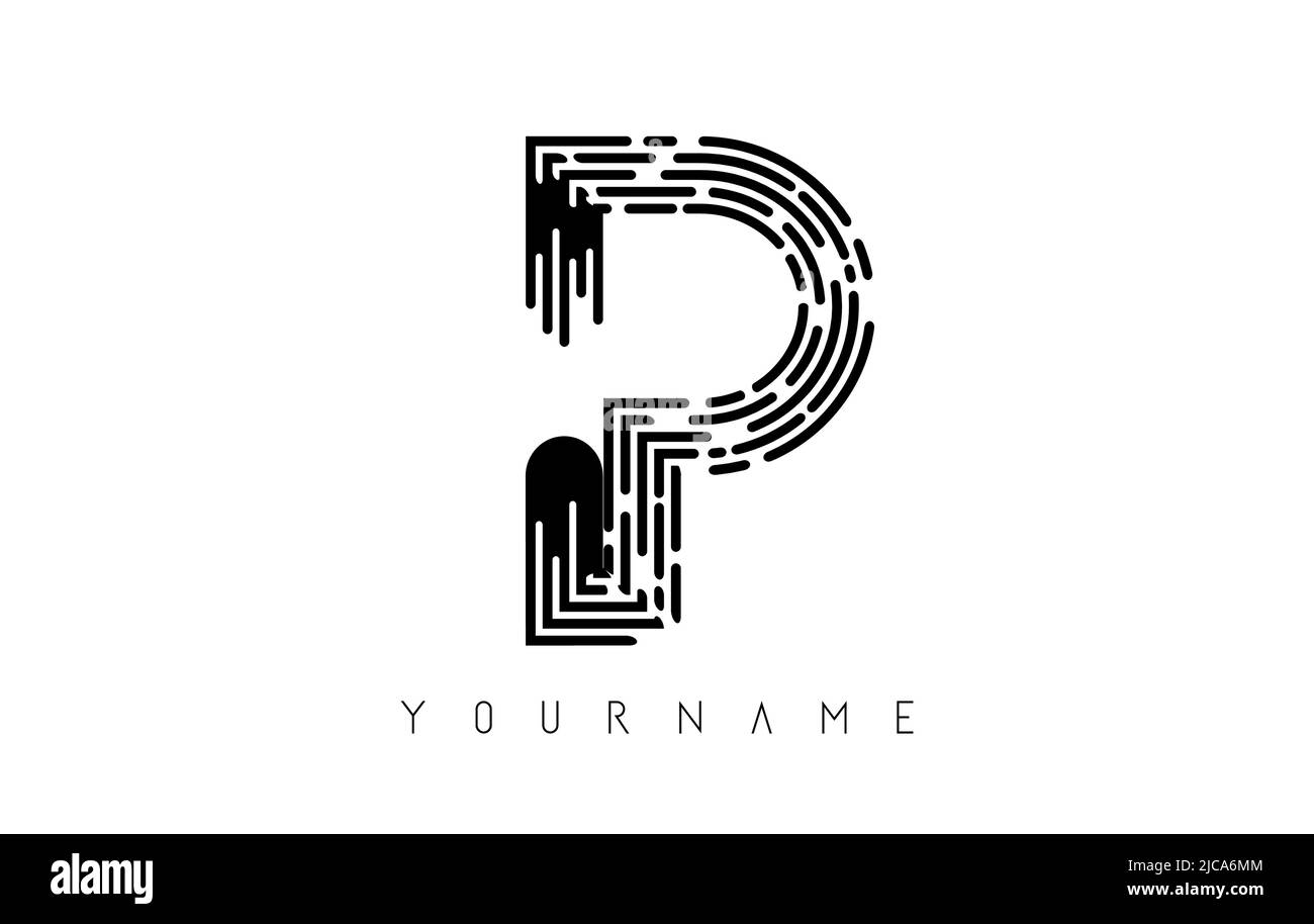 Black P letter logo concept. Creative Minimal Monochrome Monogram ...