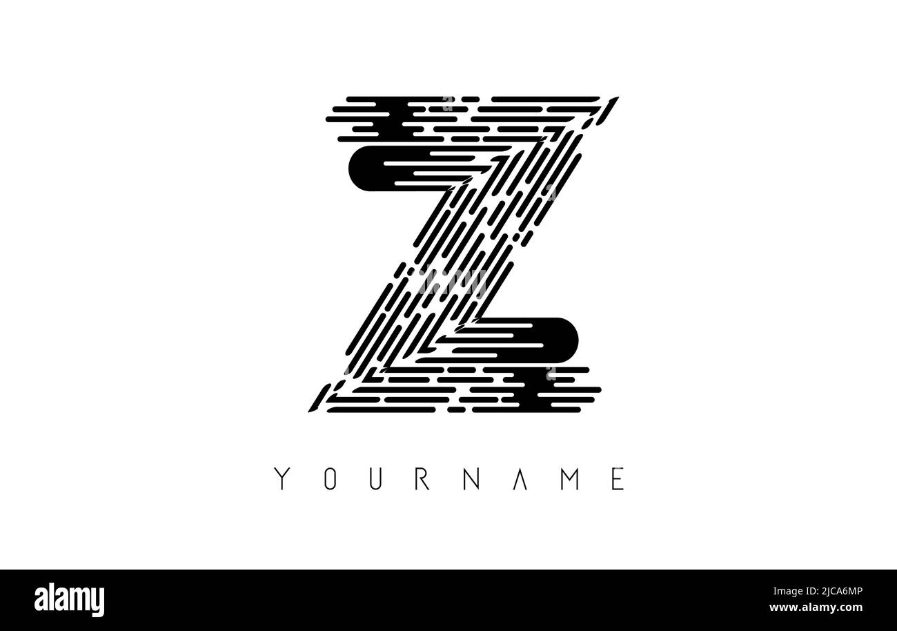 Black Z letter logo concept. Creative Minimal Monochrome Monogram
