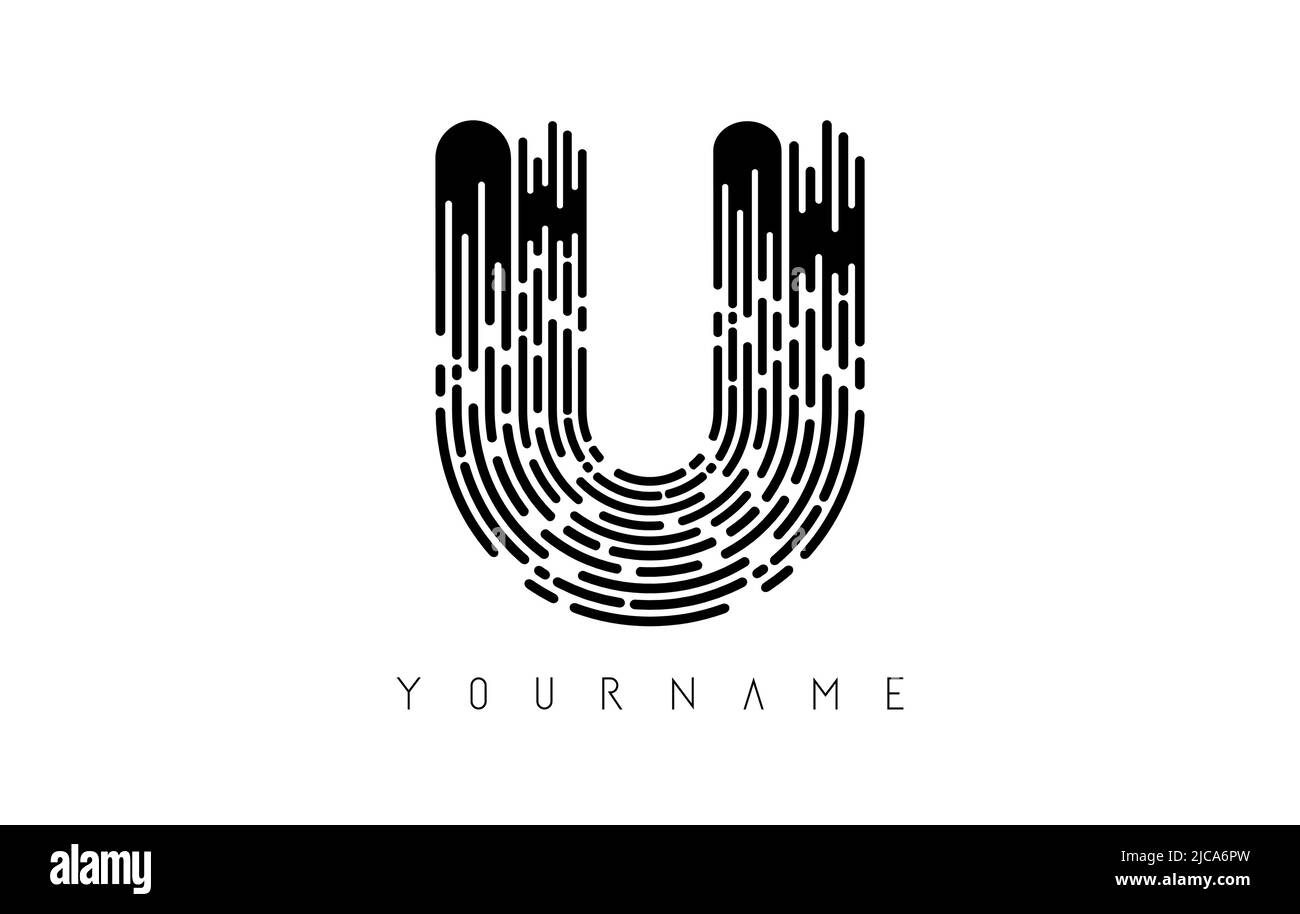 Black U letter logo concept. Creative Minimal Monochrome Monogram ...