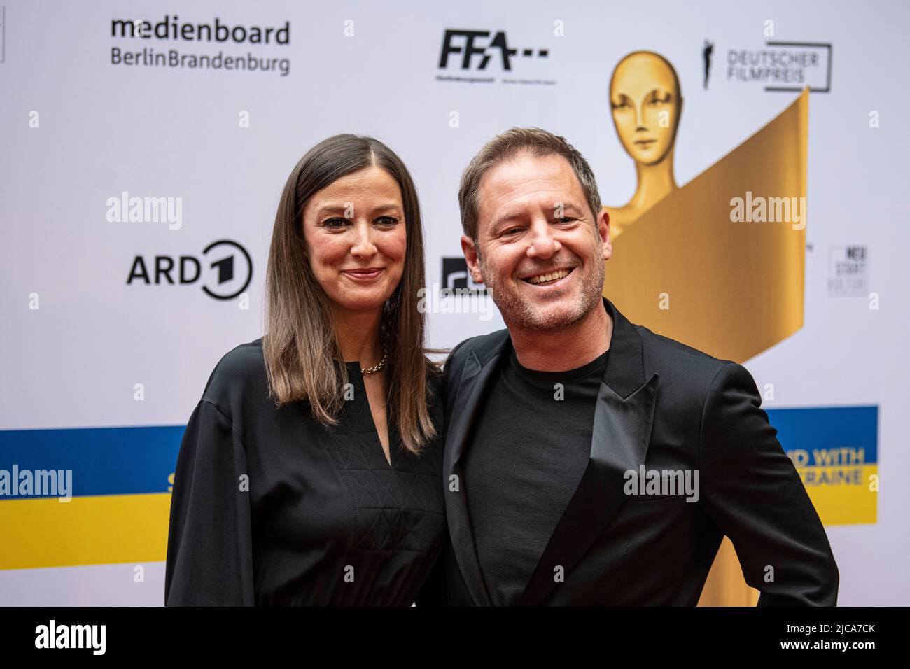 Berlin, Germany. 11th June, 2022. Alexandra Maria Lara and Florian  Gallenberger, presidential duo of the German Film Academy, come to the  nominees evening of the German Film Awards 2022. Credit: Fabian  Sommer/dpa/Alamy