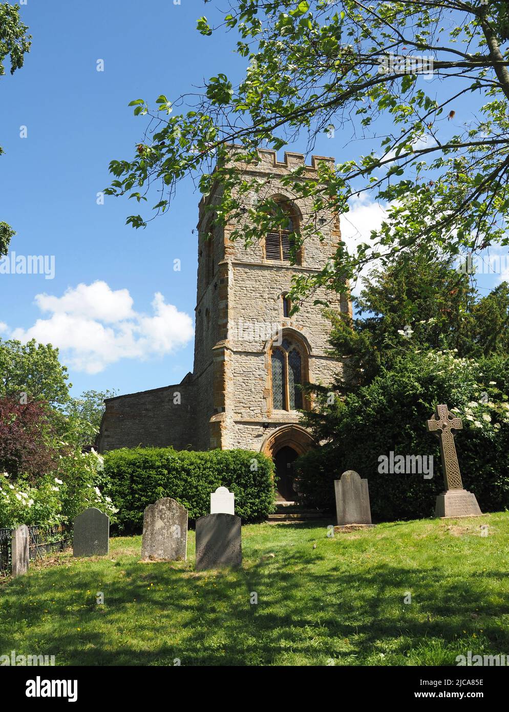 View of the Church of St Peter and St Paul, Courteenhall, Northamptonshire, UK Stock Photo