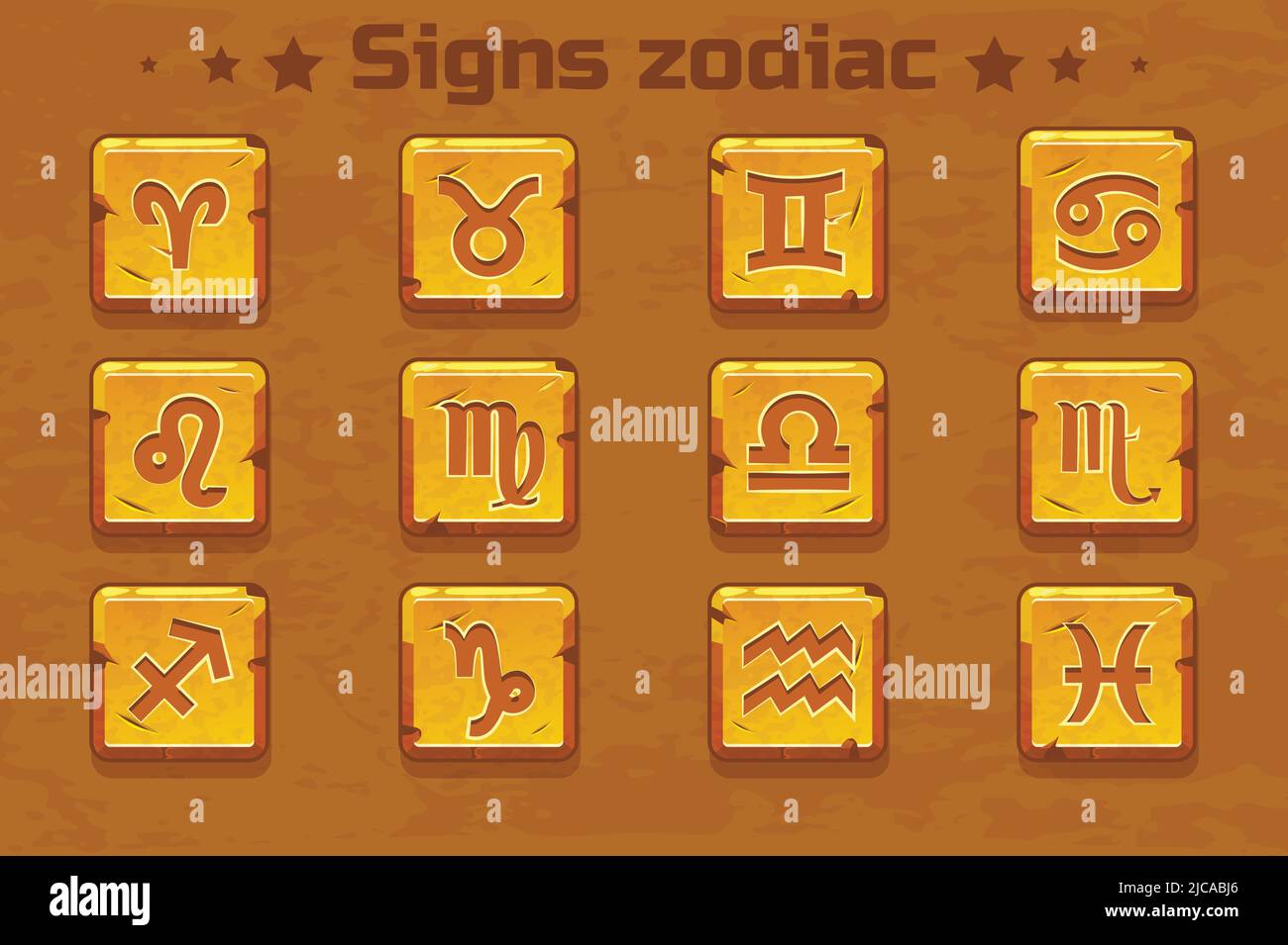 golden zodiac signs icons Stock Vector Image & Art Alamy