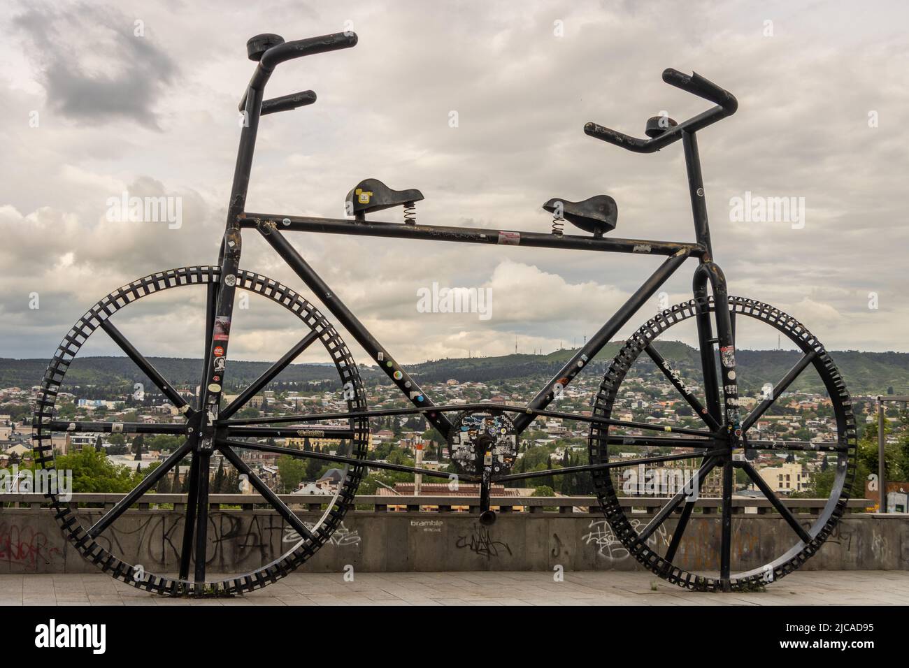 Tbilisi, Georgia - May 16 2022: Bicycle Monument in Tbilisi Stock Photo