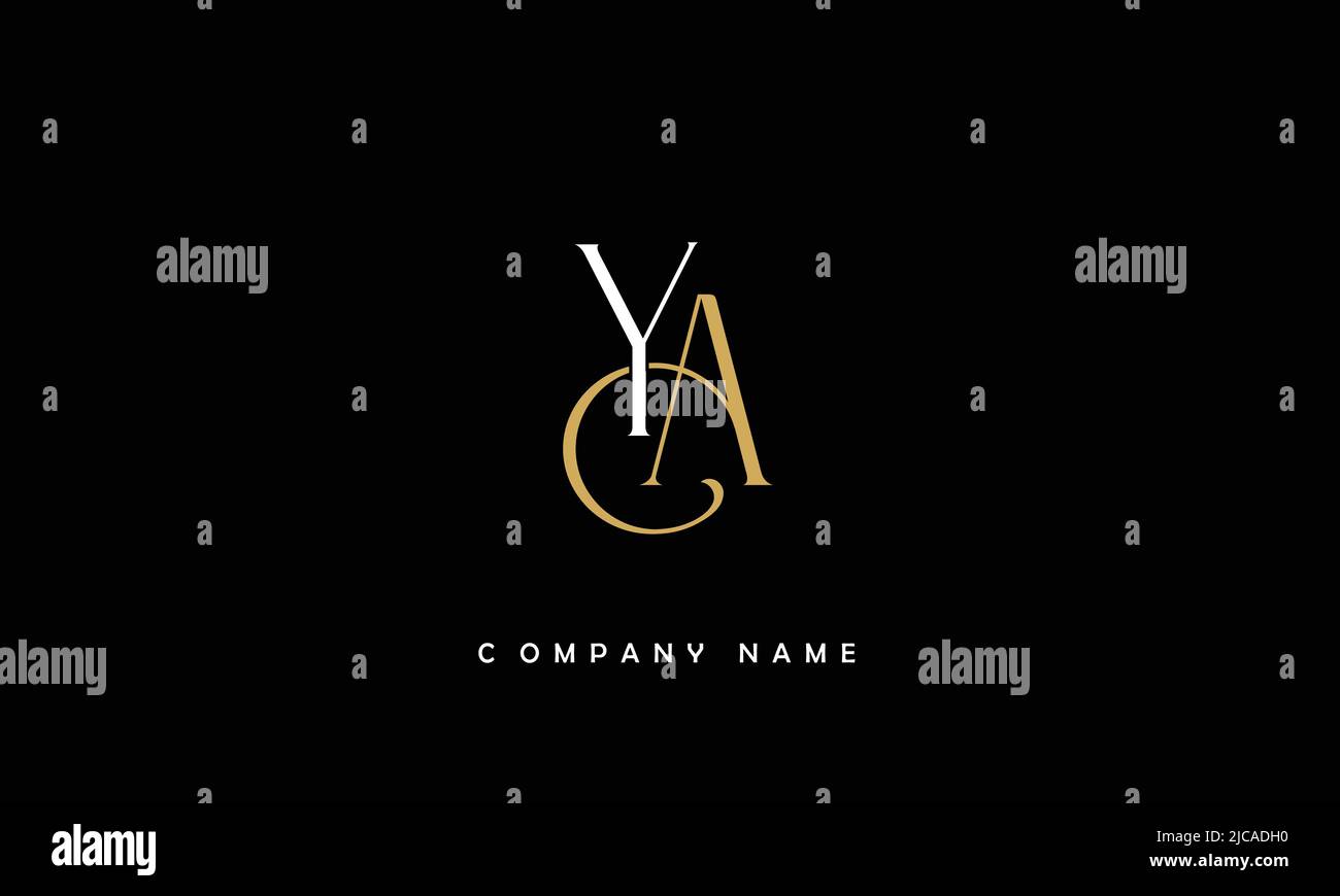 YA, AY Alphabets Letters Logo Monogram Stock Vector