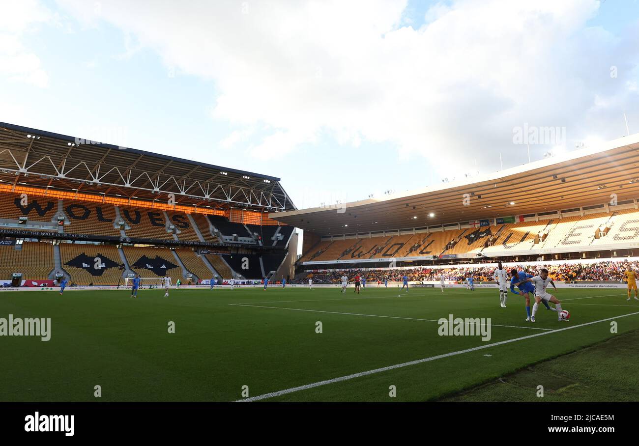 Soccer Football - UEFA Nations League - Group C - England v Italy - Molineux Stadium, Wolverhampton, Britain - June 11, 2022 General view inside the stadium during the match as empty seats are seen due to a UEFA ban for fan behaviour at the Euro 2020 final Action Images via Reuters/Matthew Childs Stock Photo