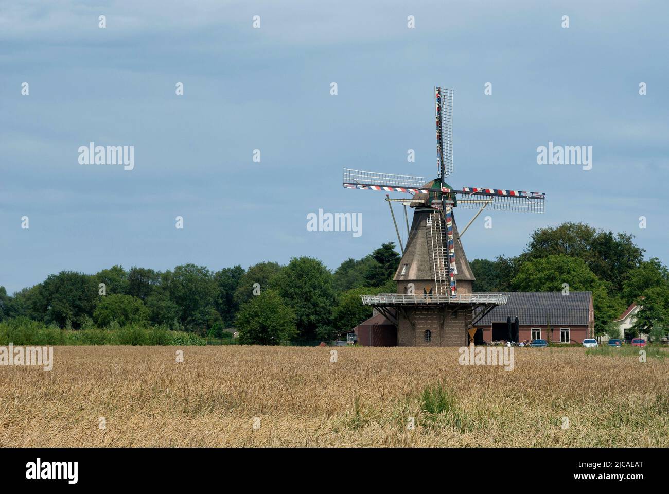 Windmill Sint Jan near the Dutch village Veldhoven Stock Photo