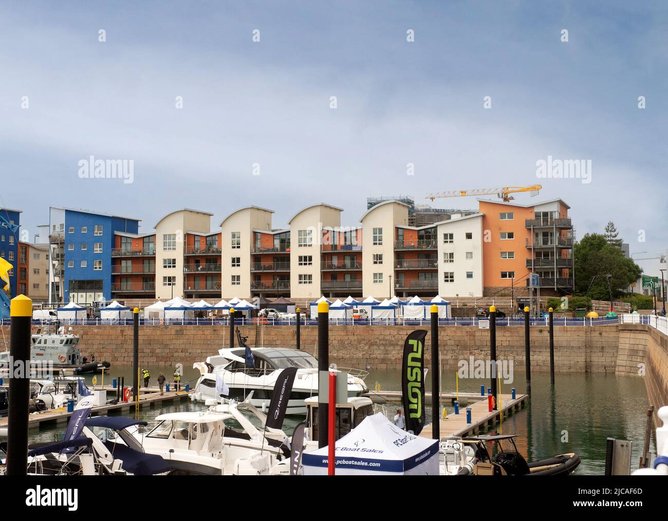 Harbour, marina and luxury flats in St Helier, Jersey Stock Photo Alamy