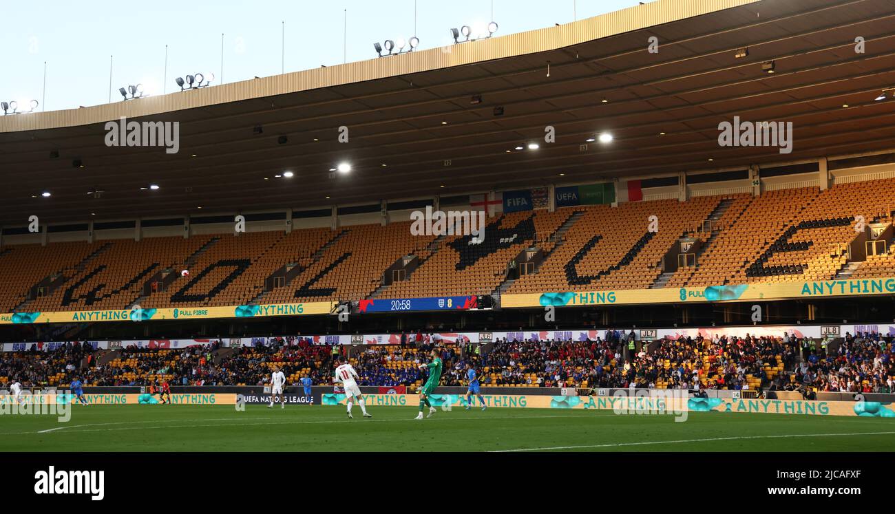 Wolverhampton, England, 11th June 2022.   An England international played behind closed doors except for the free entry of two thousand schoolchildren during the UEFA Nations League match at Molineux, Wolverhampton. Picture credit should read: Darren Staples / Sportimage Stock Photo