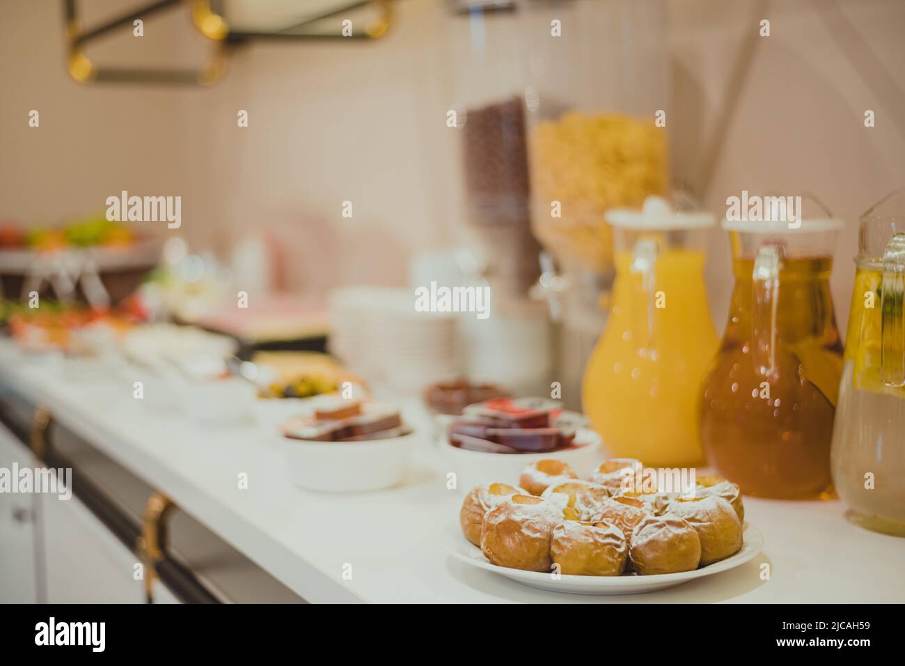 Breakfast at the hotel. Breakfast Buffet. Bread set Stock Photo Alamy
