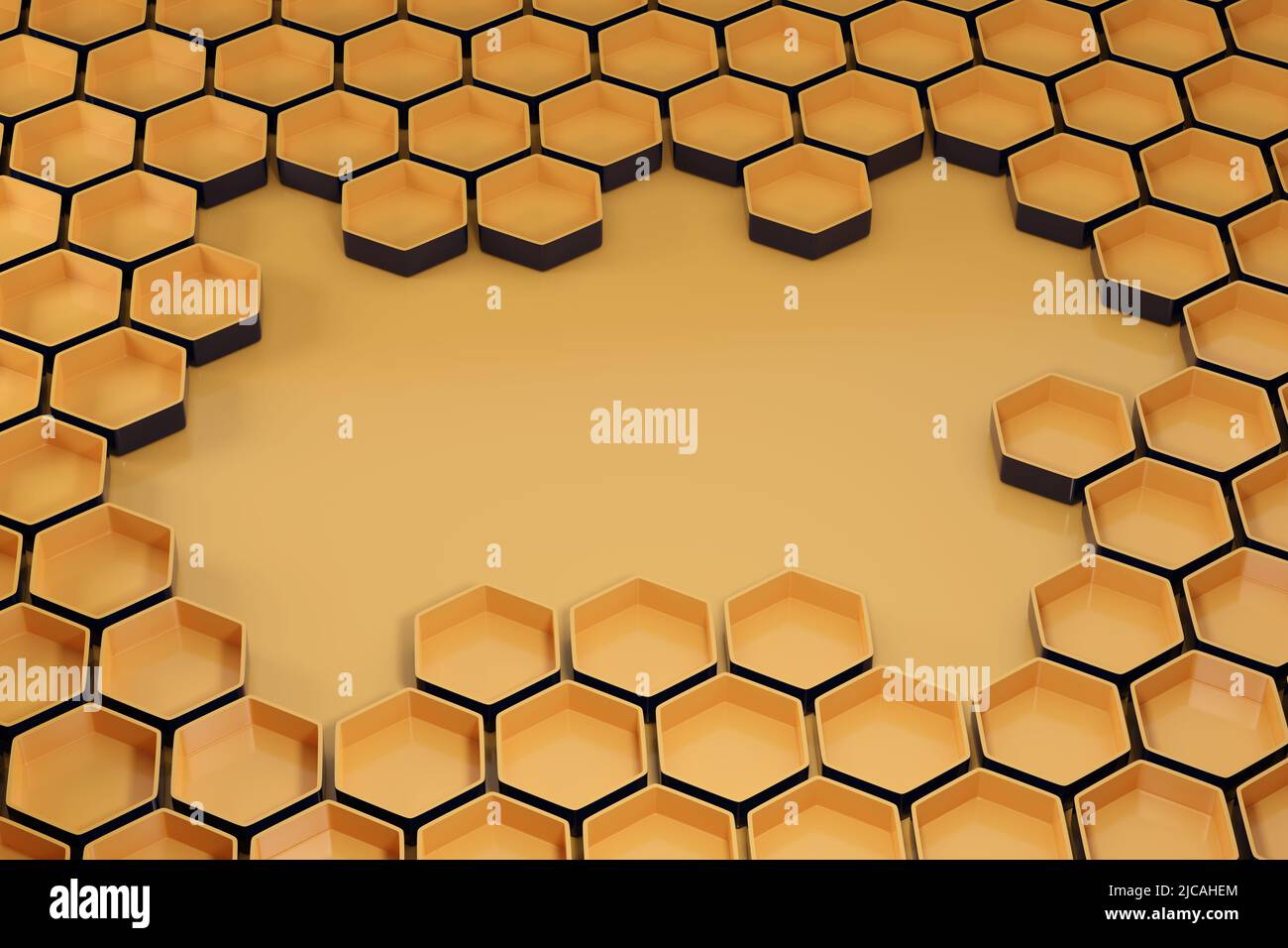 Honeycomb background with copy space. 3d illustration Stock Photo - Alamy