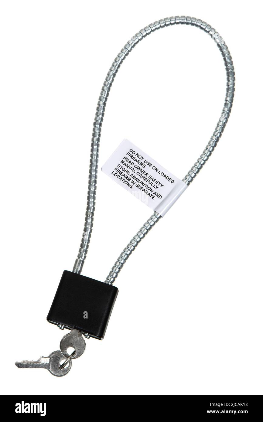 Locks and keys used to safely secure a firearm from being used. Weapon