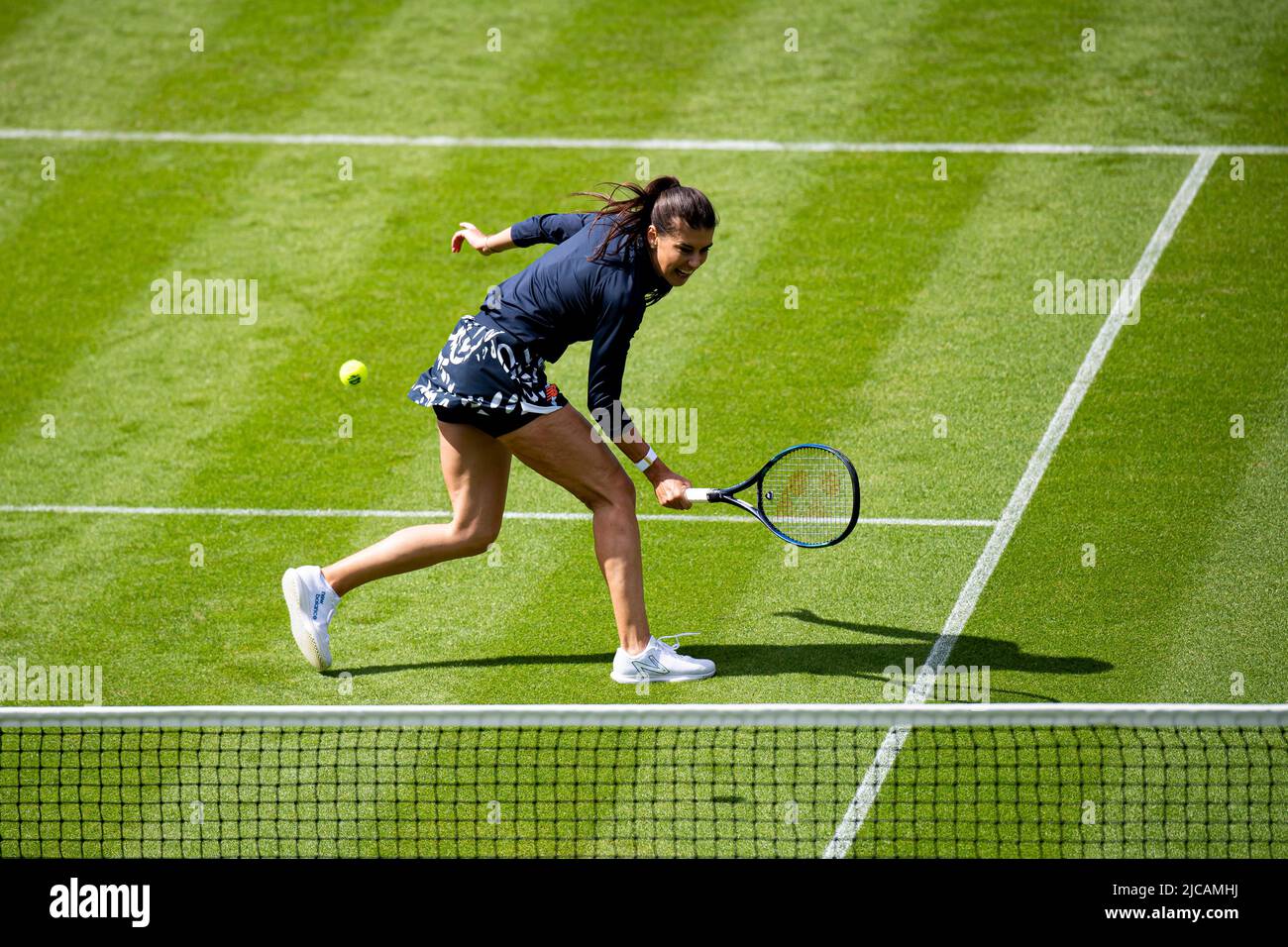 Birmingham, UNITED KINGDOM. Jun 11, 2022. Greg Rusedski (GBR) and Sorana Cirstea (ROU) vs Marcos Baghdatis (CYP) and Petra Kvitova (ZCE) played in exhibition match during Rothesay Classic Birmingham 2022 at Edgbaston Priory Club on Saturday, June 11, 2022 in Birmingham ENGLAND. Credit: Taka G Wu/Alamy Live News Stock Photo