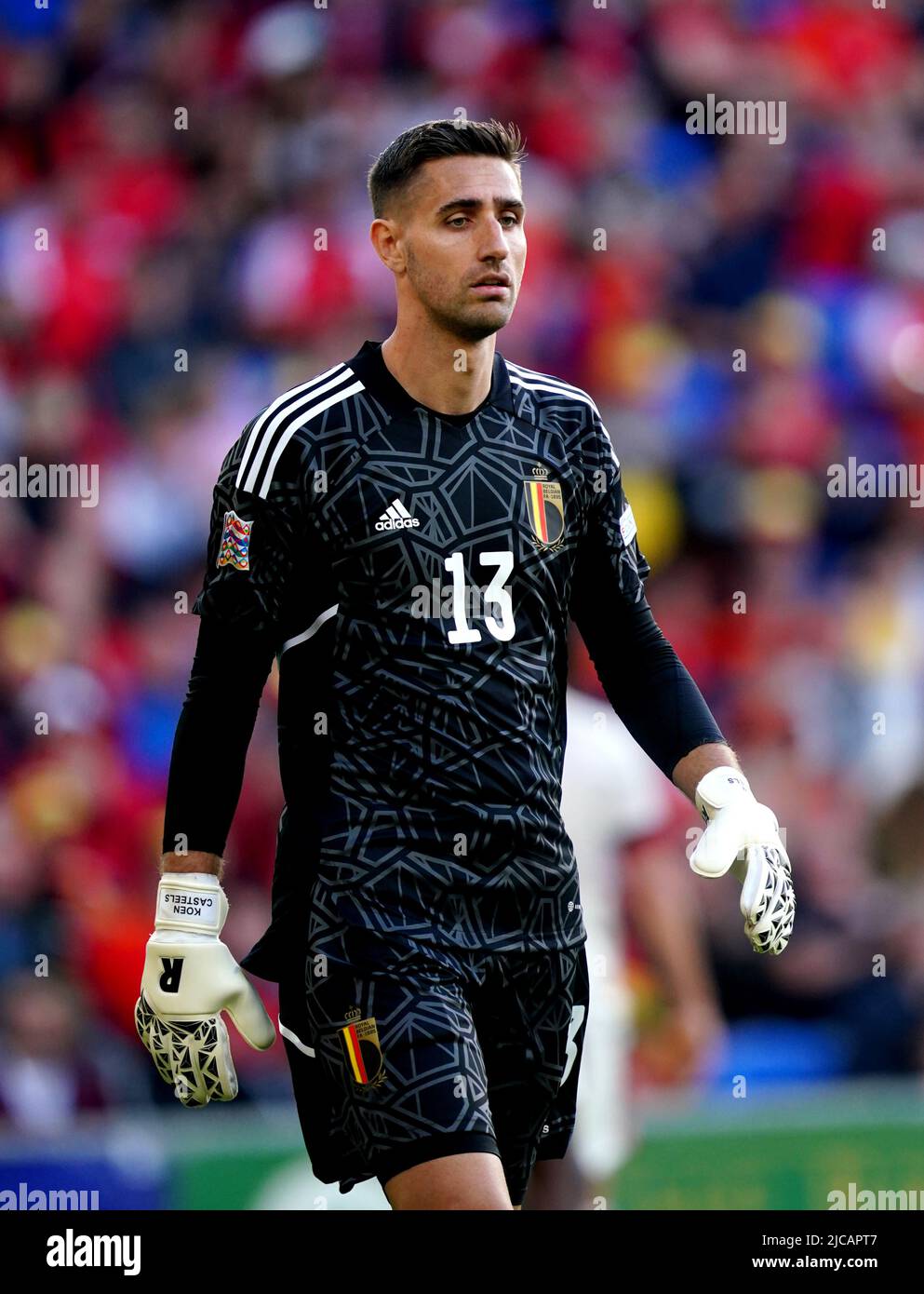 Belgium's Koen Casteels during the UEFA Nations League match at Cardiff City Stadium, Cardiff. Picture date: Saturday June 11, 2022. Stock Photo
