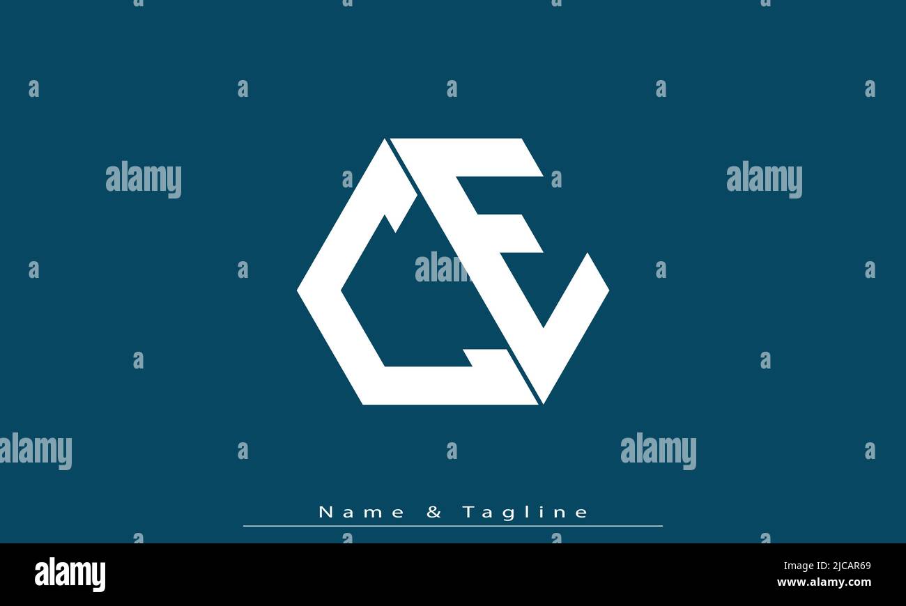 Alphabet letters Initials Monogram logo CE , EC Stock Vector