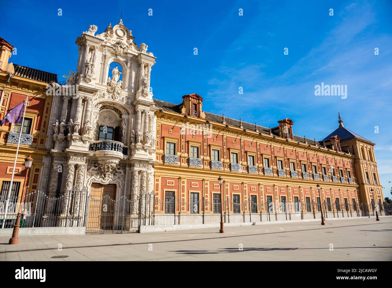 San Telmo Palace or Junta de Andalucia building in Sevilla city. Spain Stock Photo