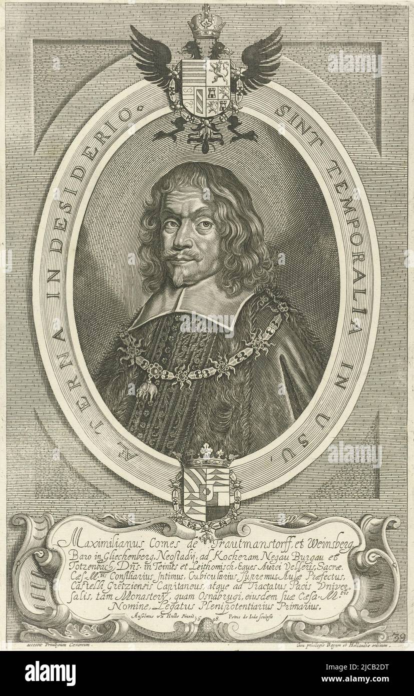 Bust portrait of Maximilian, Count of Trautmanstorff He wears a chain ...