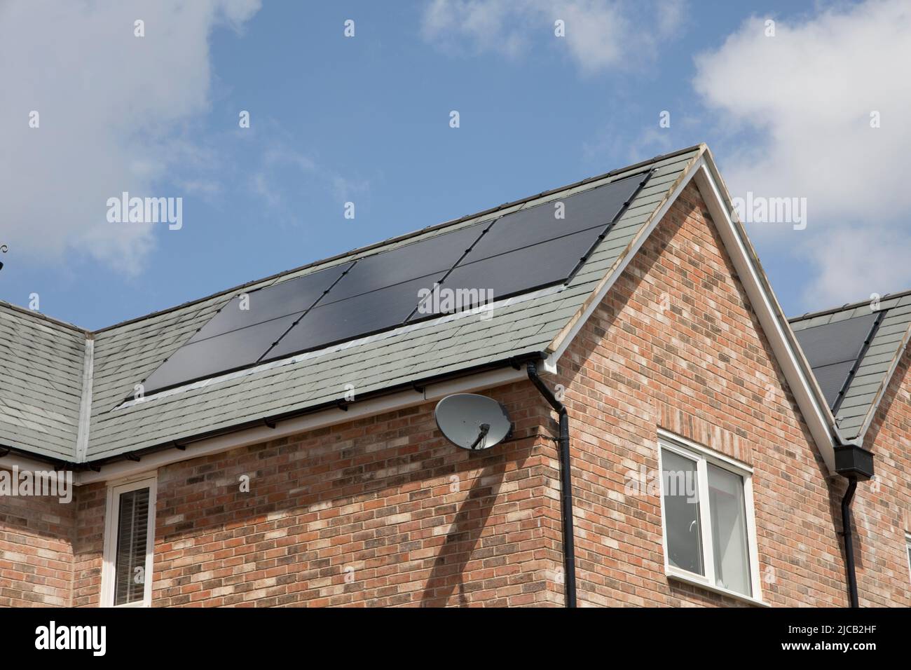 Solar PV panels integrated into the roof of new houses North Middleton
