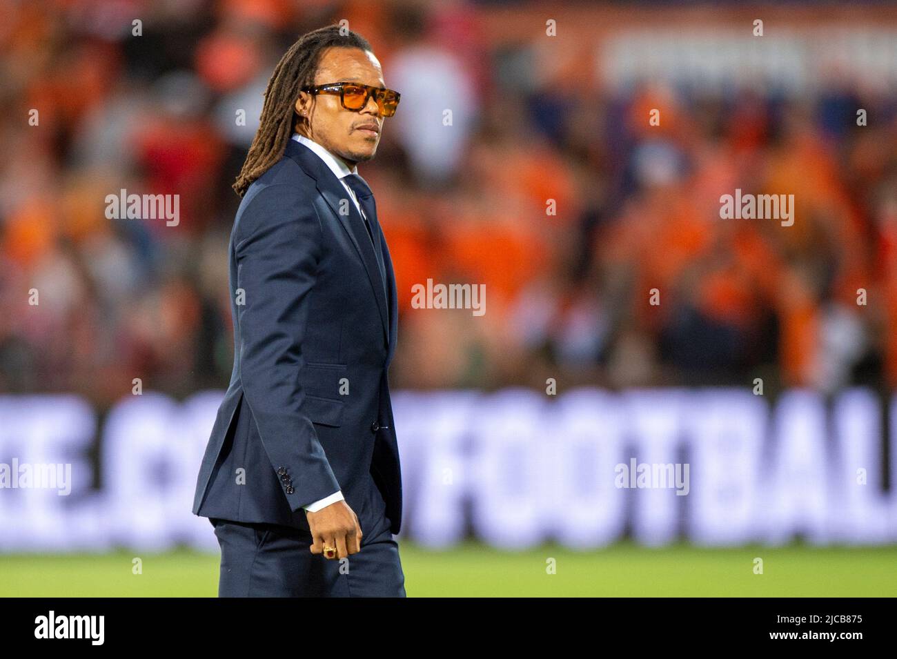 Rotterdam, Netherlands. 12th June, 2022. Edgar Davids after the UEFA Nations League, League A, Group 4 match between Netherlands and Poland at Feijenoord 'De Kuip' Stadium in Rotterdam, Netherlands on June 11, 2022 (Photo by Andrew SURMA/ Credit: Sipa USA/Alamy Live News Stock Photo